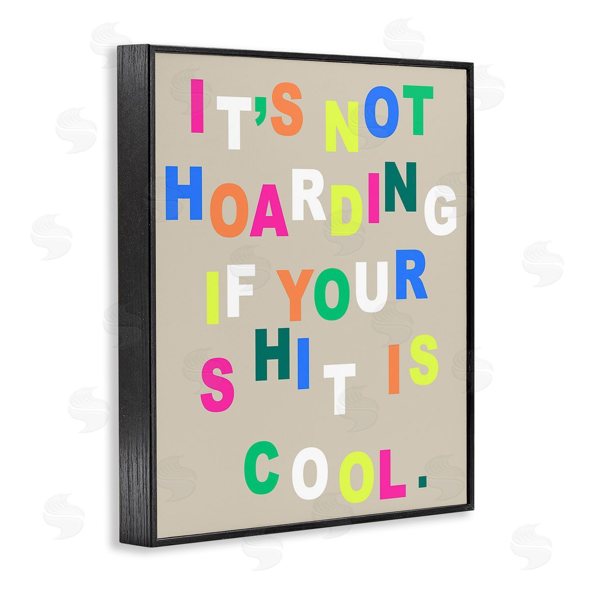Stupell Studio Funny Not Hoarding Black Framed Giclee Wall Art Print
