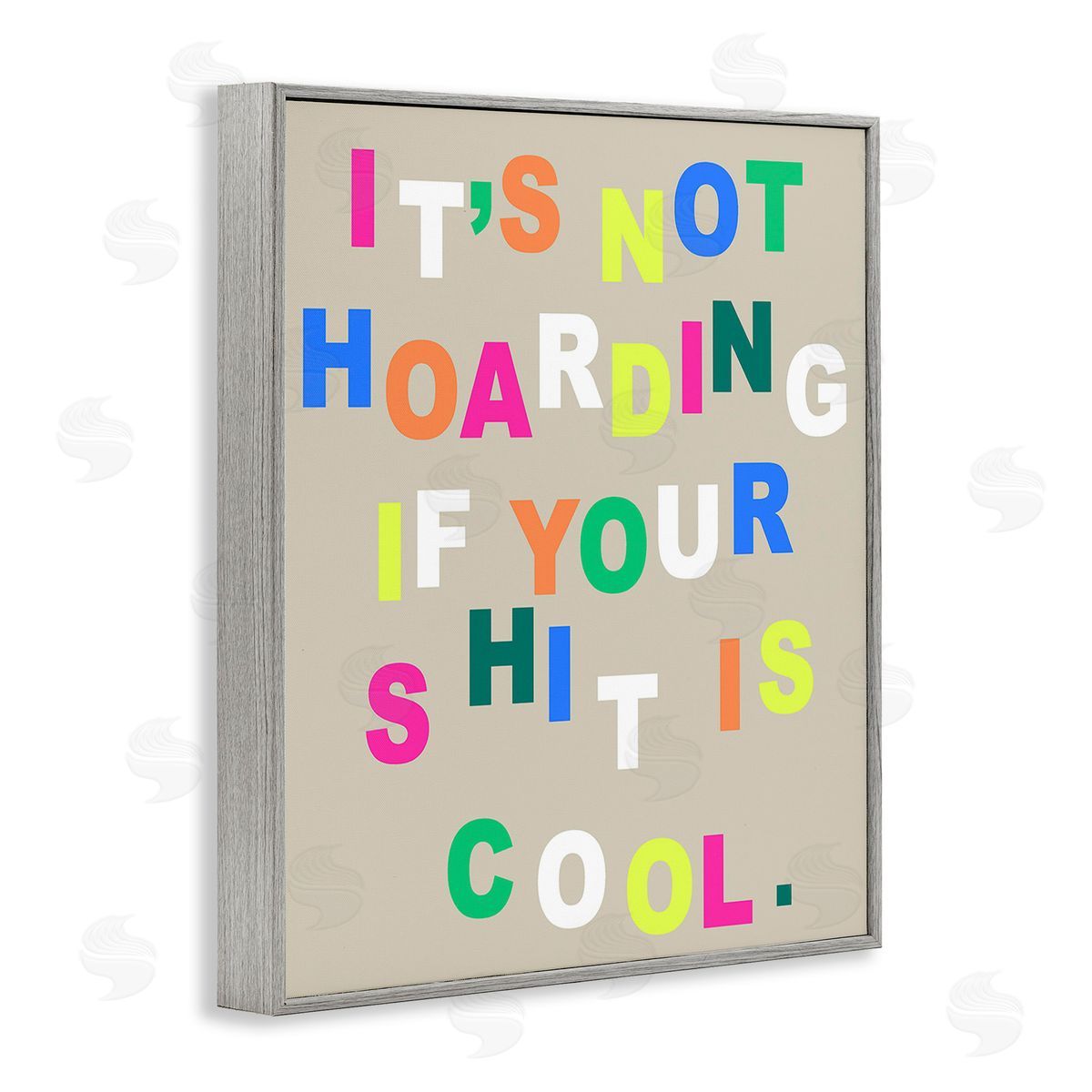 Stupell Studio Funny Not Hoarding Gray Framed Giclee Wall Art Print