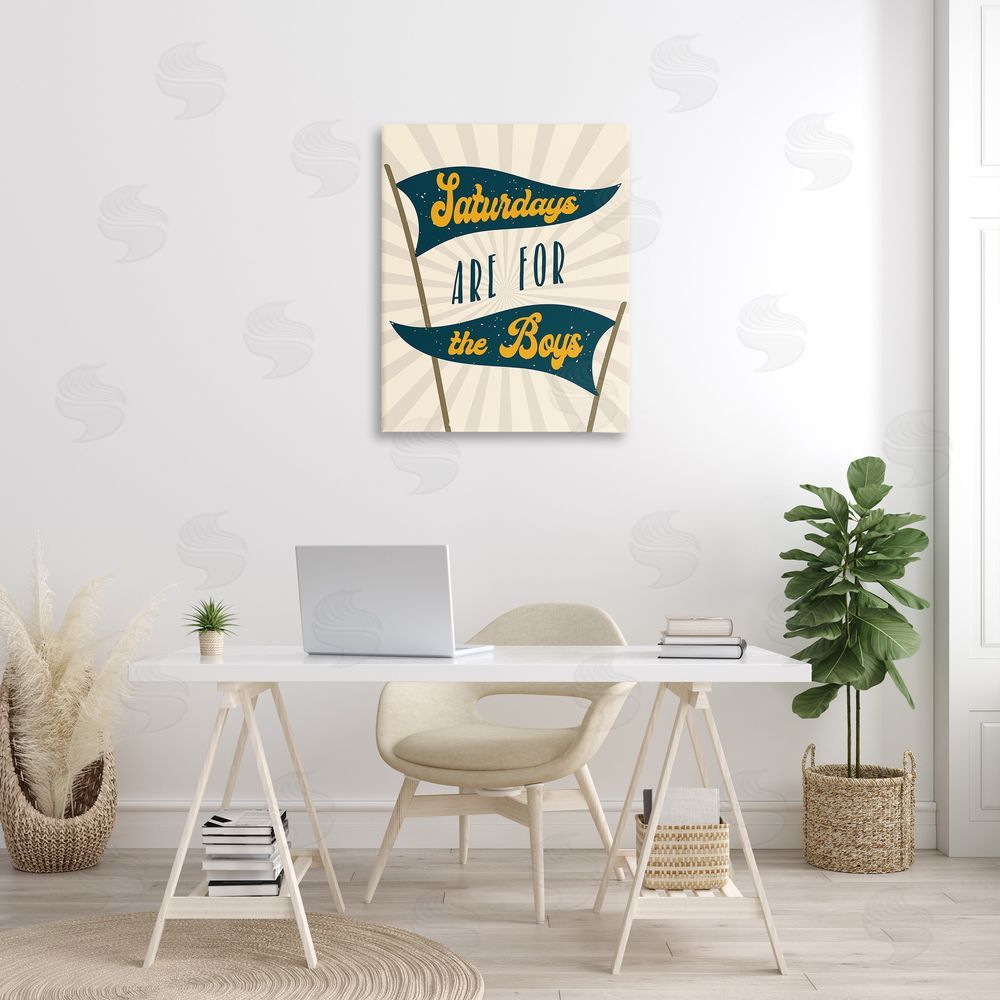 Stupell Studio Saturdays For Boys Canvas Wall Art Print in Room