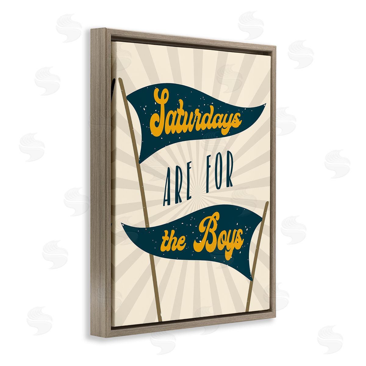 Stupell Studio Saturdays For Boys Brown Floating Frame Canvas Wall Art Print