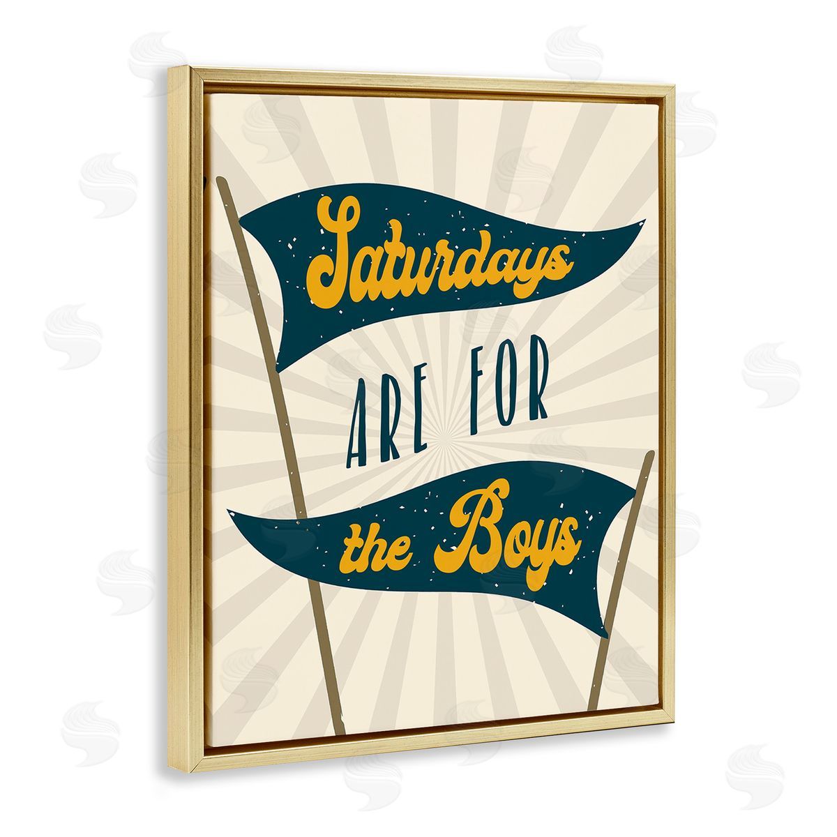 Stupell Studio Saturdays For Boys Gold Floating Frame Canvas Wall Art Print