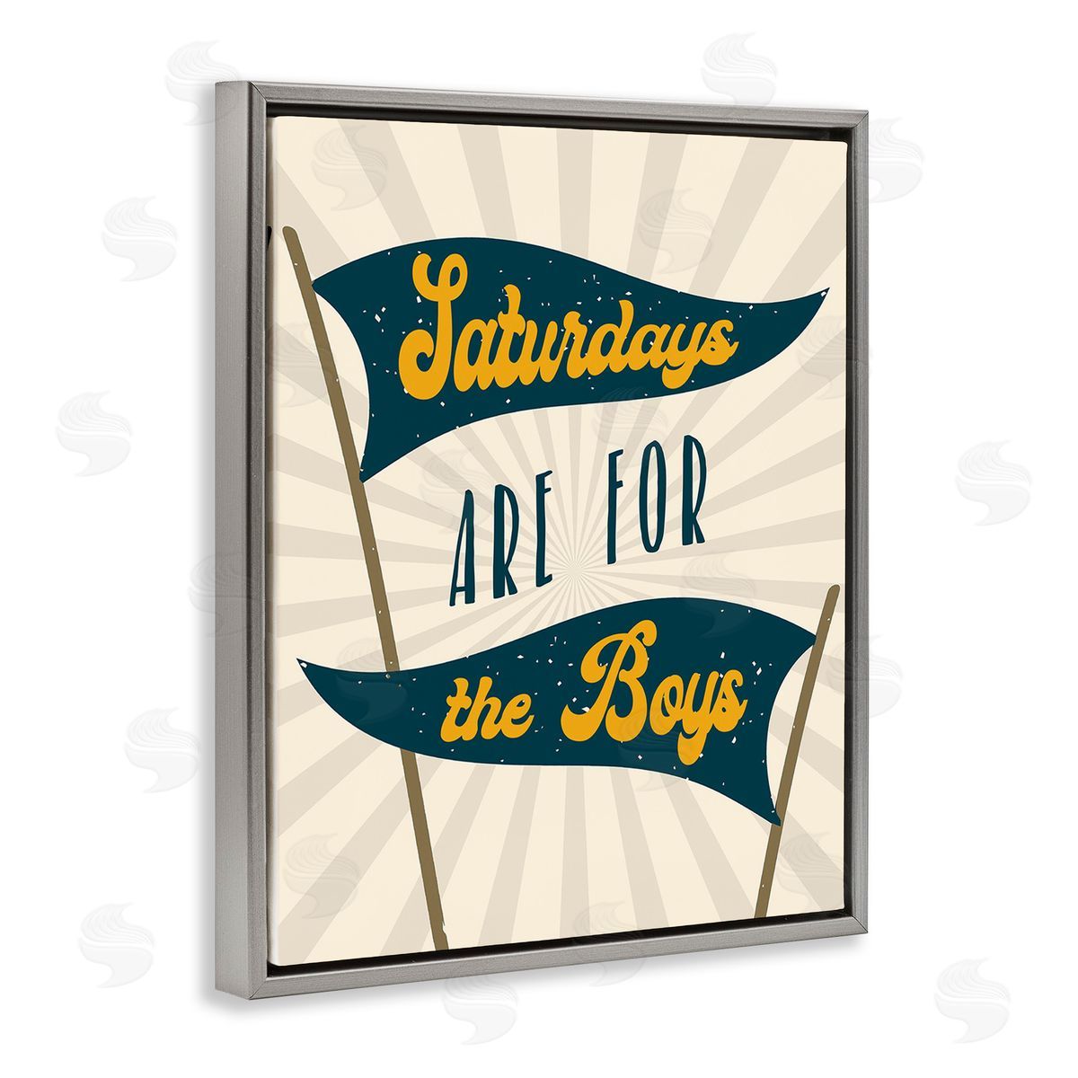 Stupell Studio Saturdays For Boys Gray Floating Frame Canvas Wall Art Print