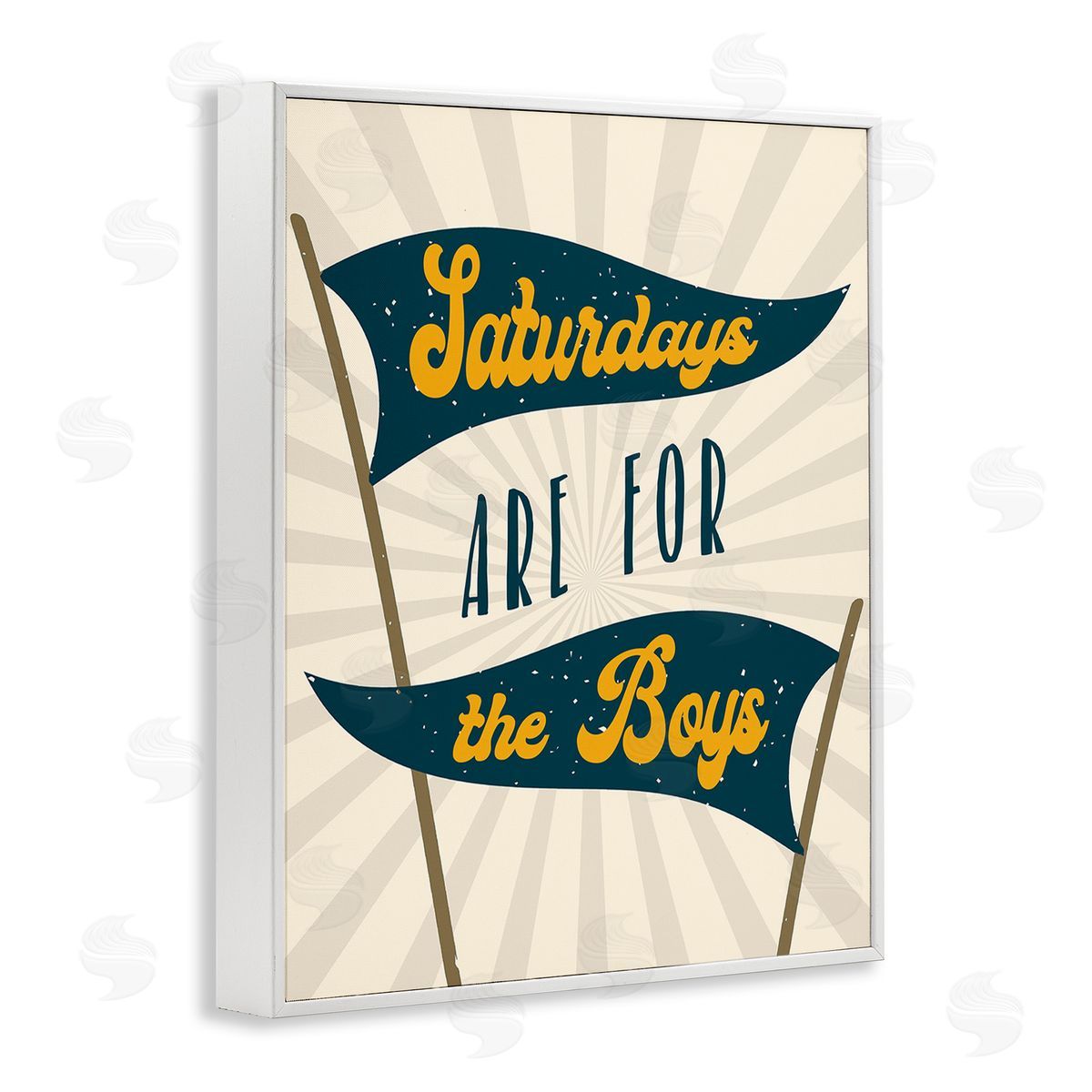 Stupell Studio Saturdays For Boys White Framed Giclee Wall Art Print