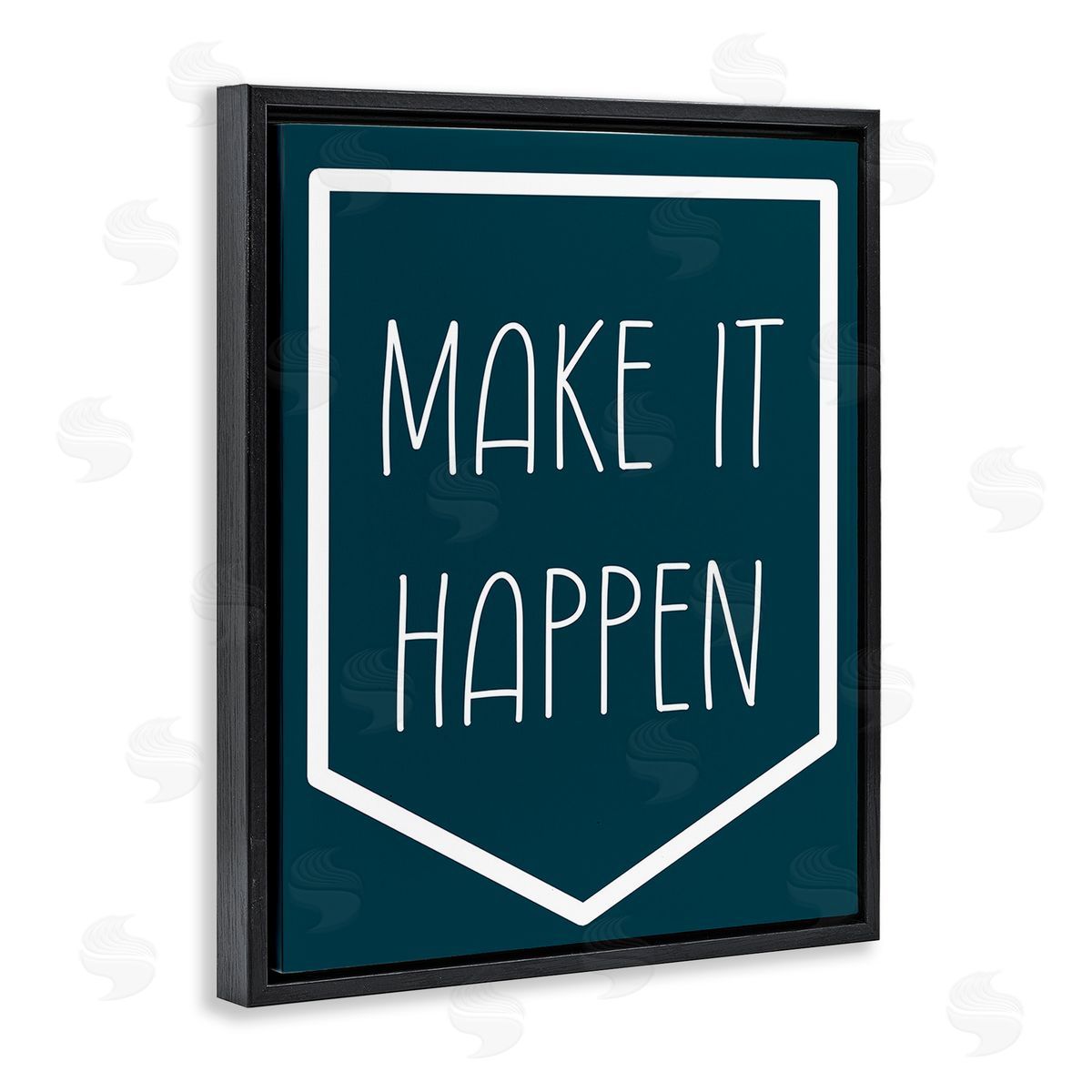 Stupell Studio Minimal Make It Happen Black Floating Frame Canvas Wall Art Print