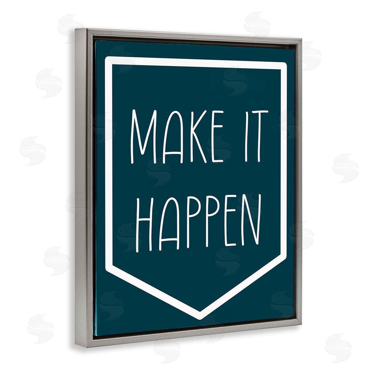 Stupell Studio Minimal Make It Happen Gray Floating Frame Canvas Wall Art Print