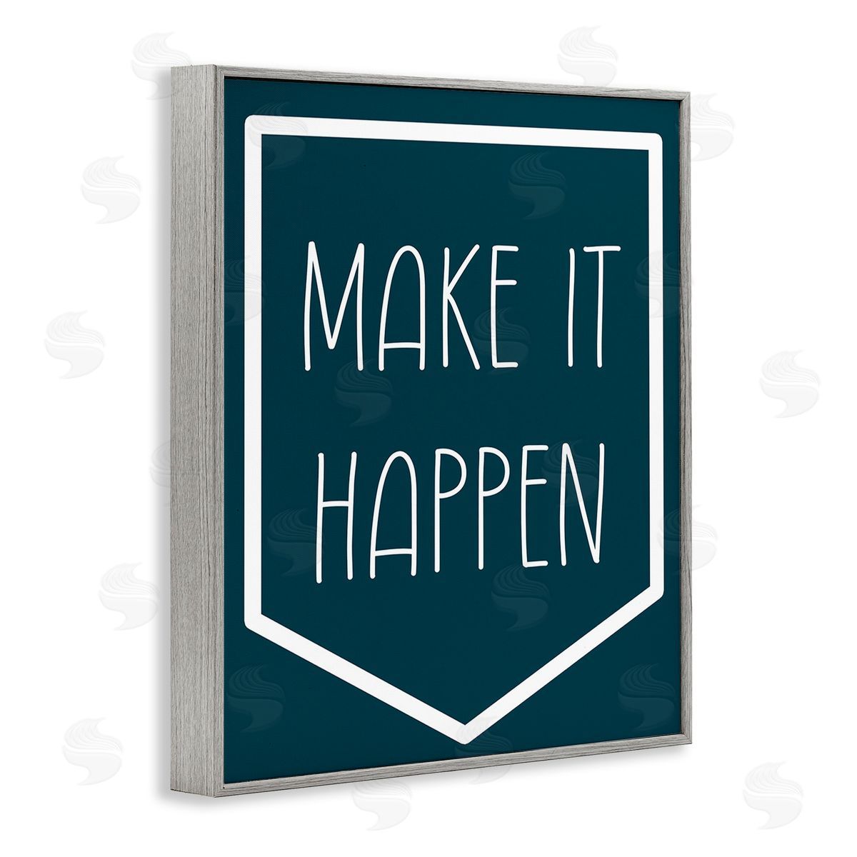 Stupell Studio Minimal Make It Happen Gray Framed Giclee Wall Art Print