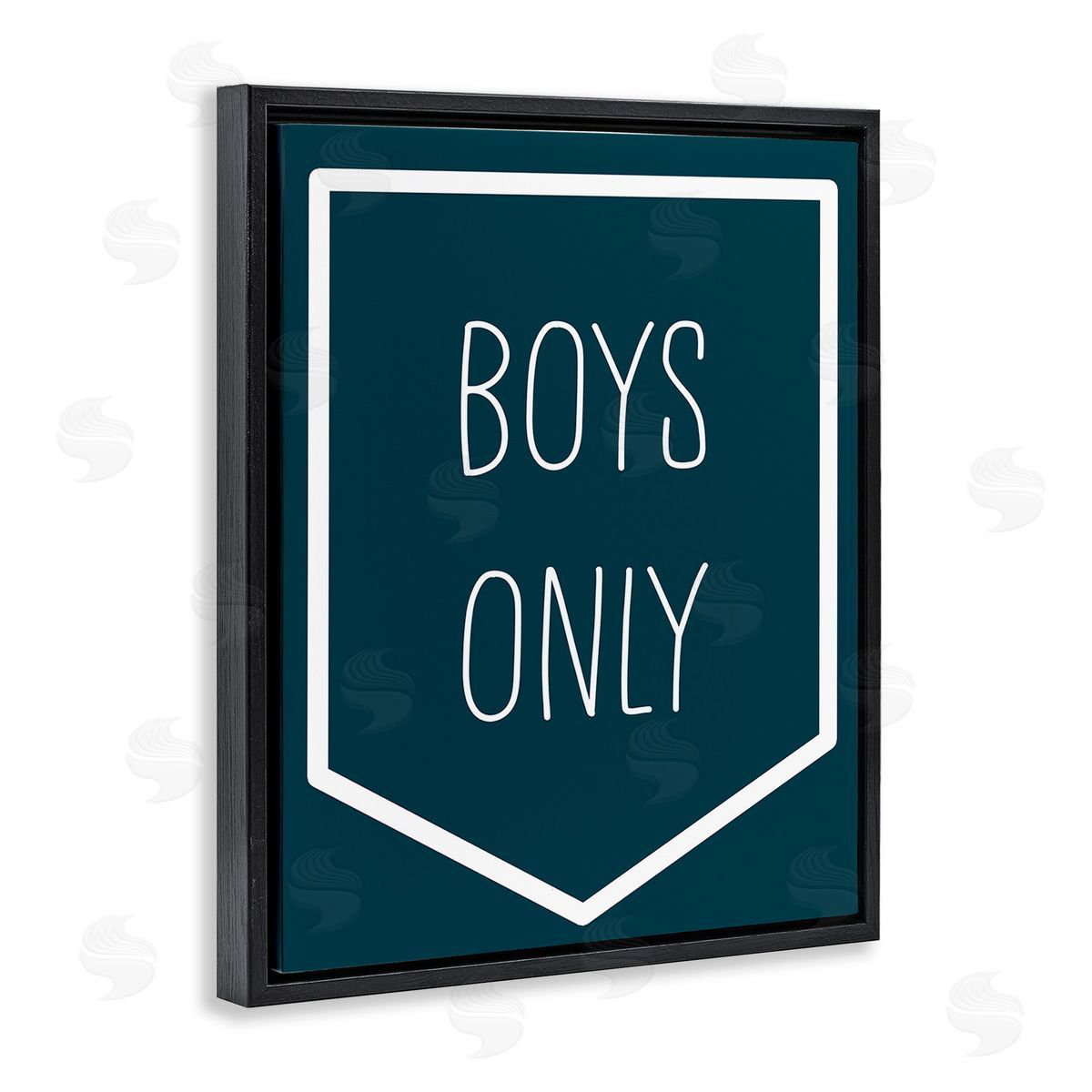Stupell Studio Minimal Boys Only Black Floating Frame Canvas Wall Art Print
