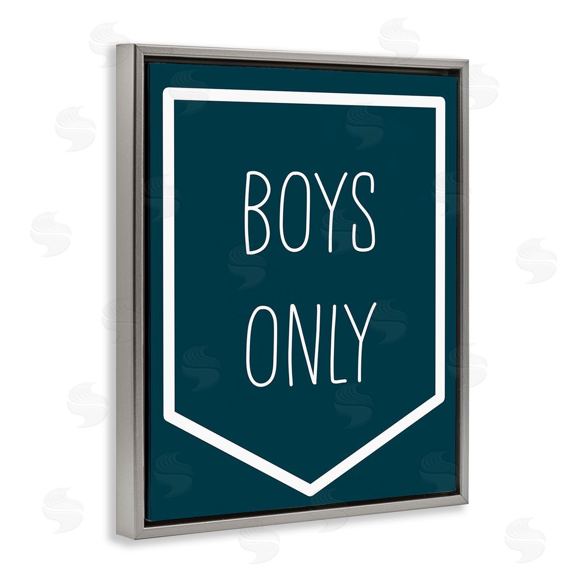 Stupell Studio Minimal Boys Only Gray Floating Frame Canvas Wall Art Print