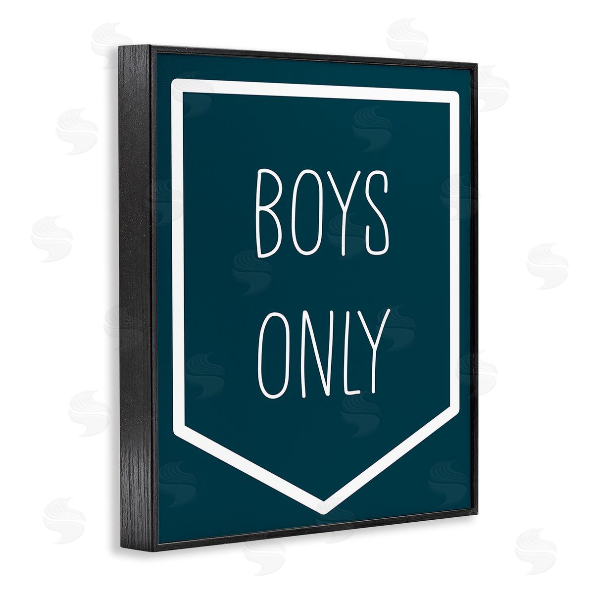 Stupell Studio Minimal Boys Only Black Framed Giclee Wall Art Print