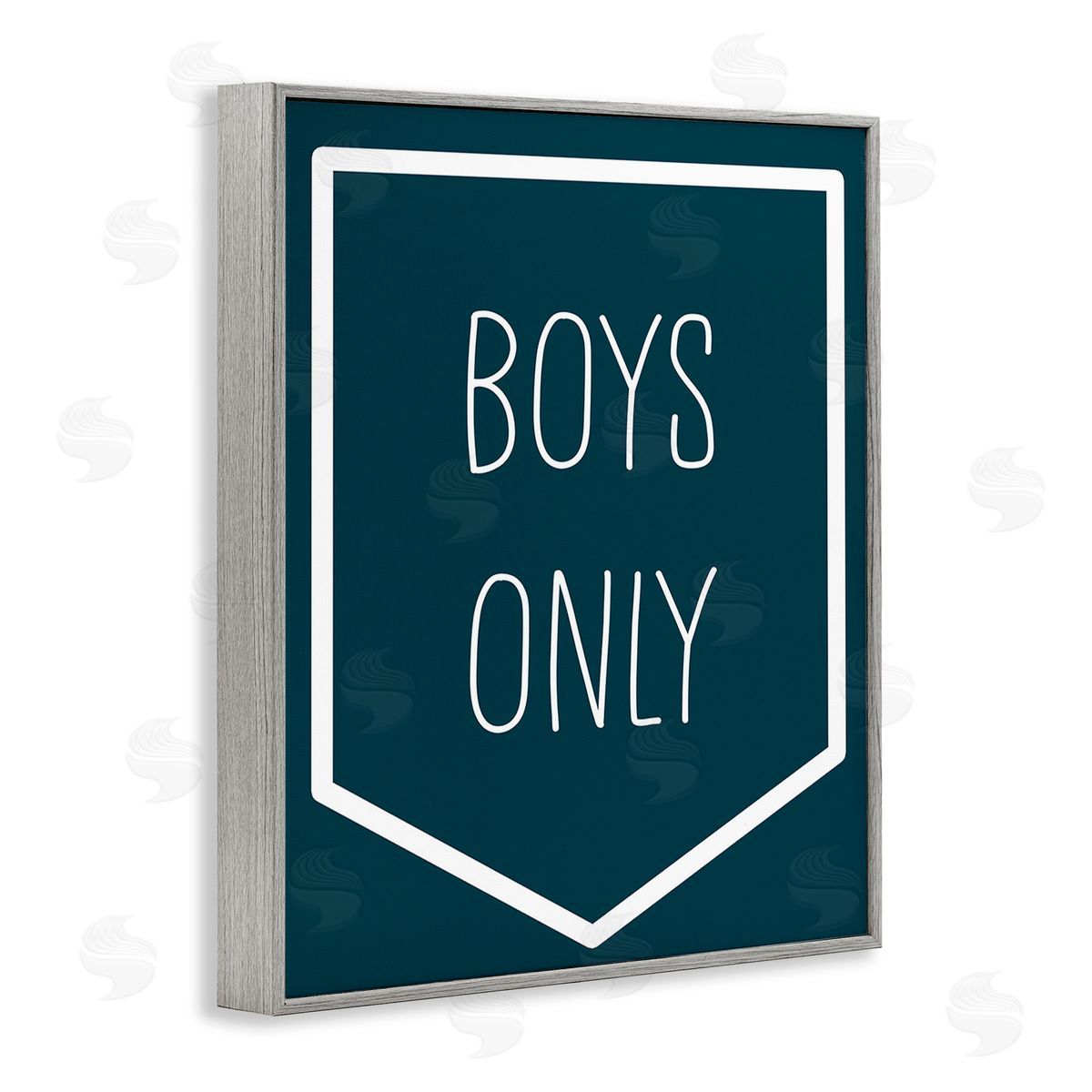 Stupell Studio Minimal Boys Only Gray Framed Giclee Wall Art Print