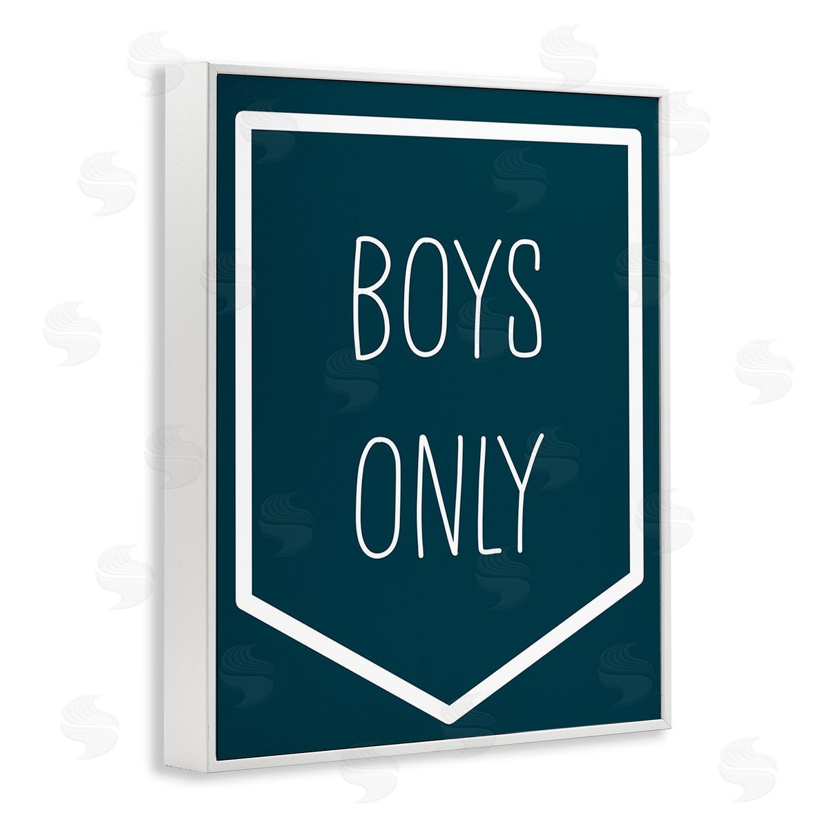 Stupell Studio Minimal Boys Only White Framed Giclee Wall Art Print
