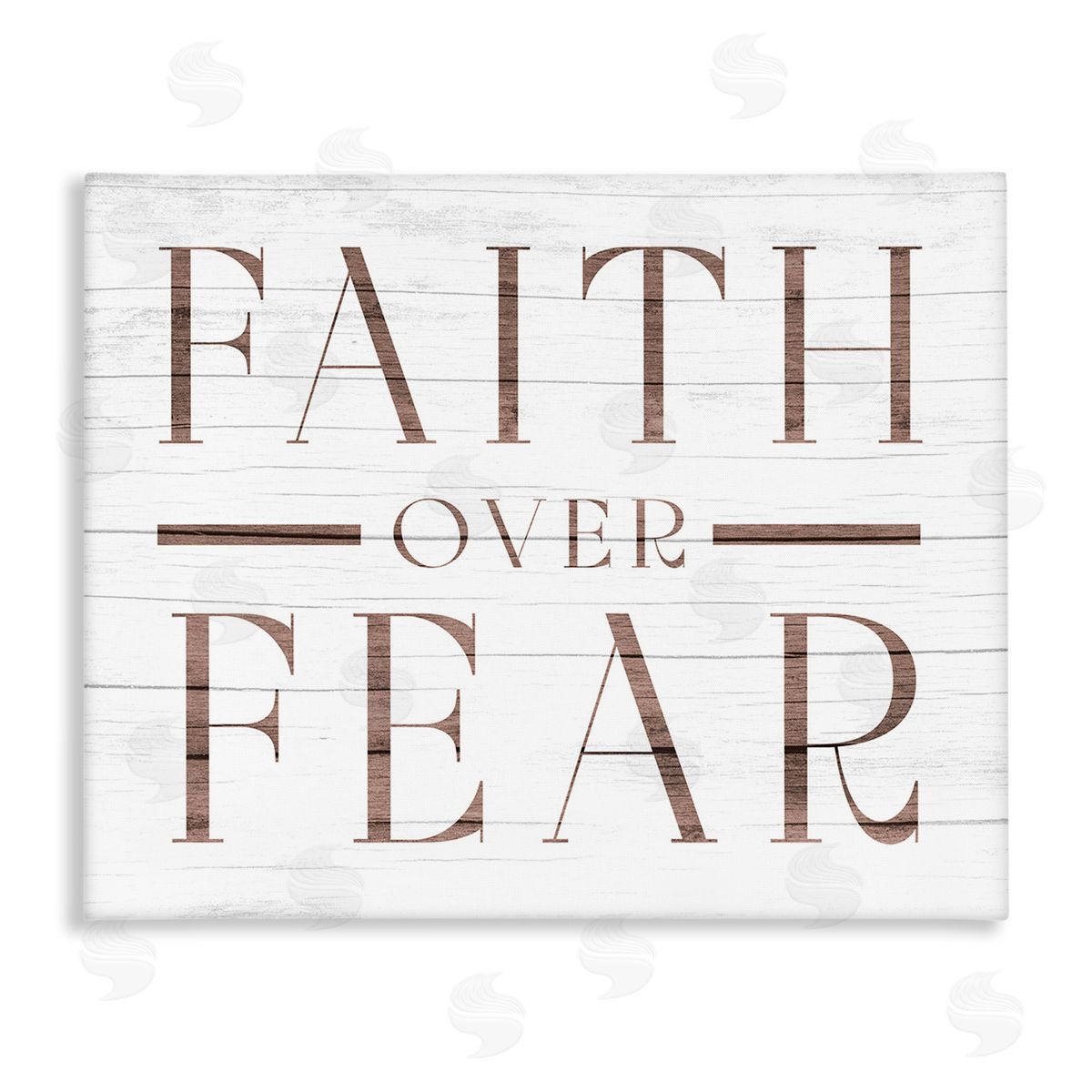 Stupell Studio Rustic Faith Over Fear Canvas Wall Art Print