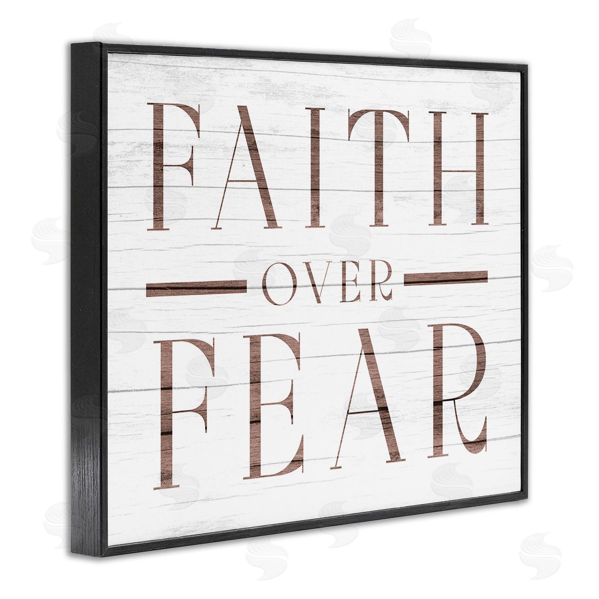 Stupell Studio Rustic Faith Over Fear Black Framed Giclee Wall Art Print