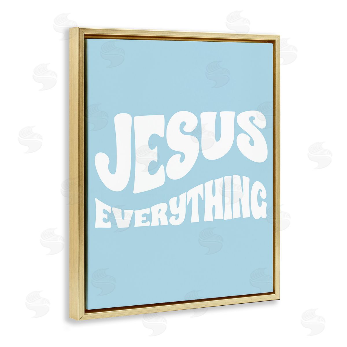 Stupell Studio Jesus Everything Phrase Gold Floating Frame Canvas Wall Art Print