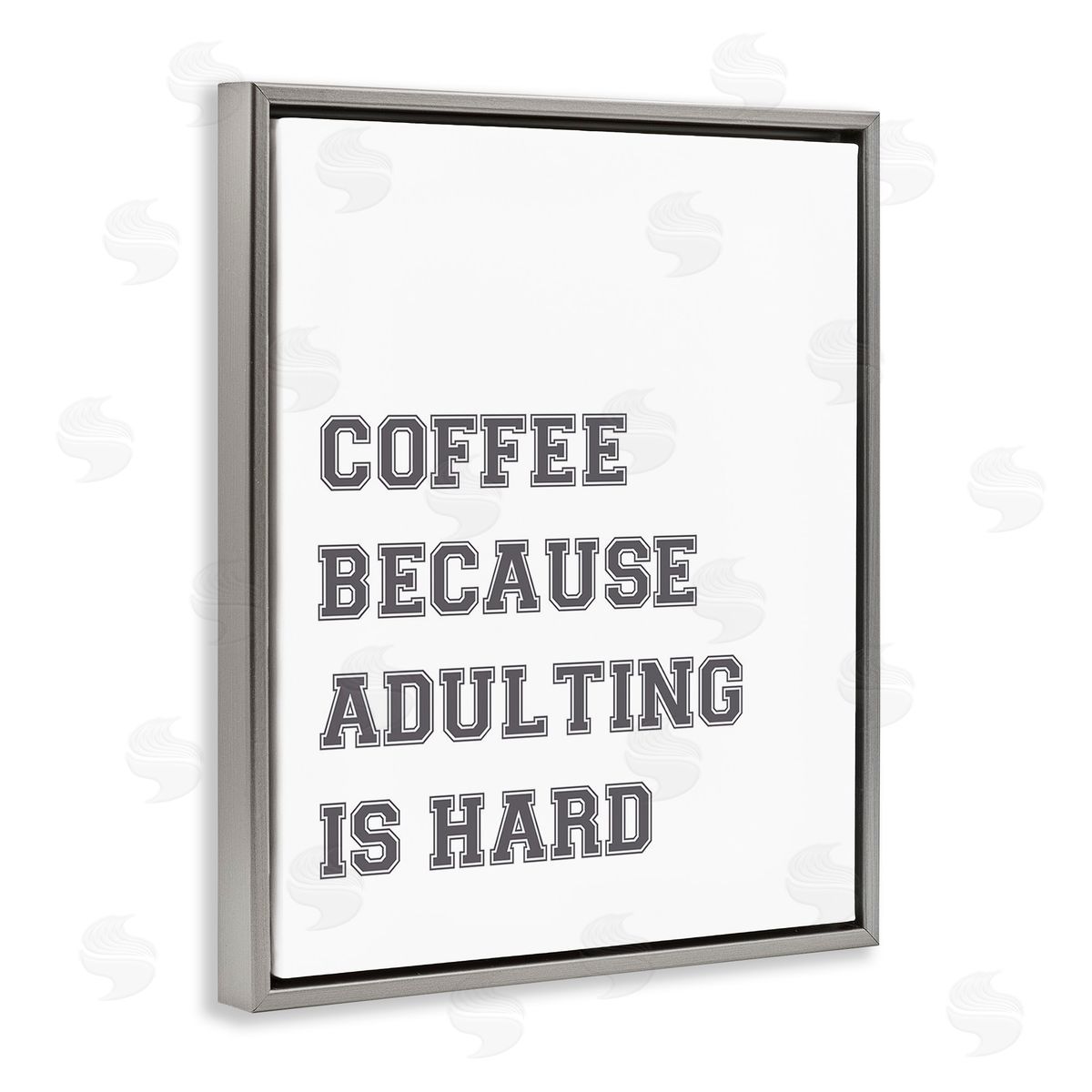 Stupell Studio Funny Adulting Is Hard Gray Floating Frame Canvas Wall Art Print