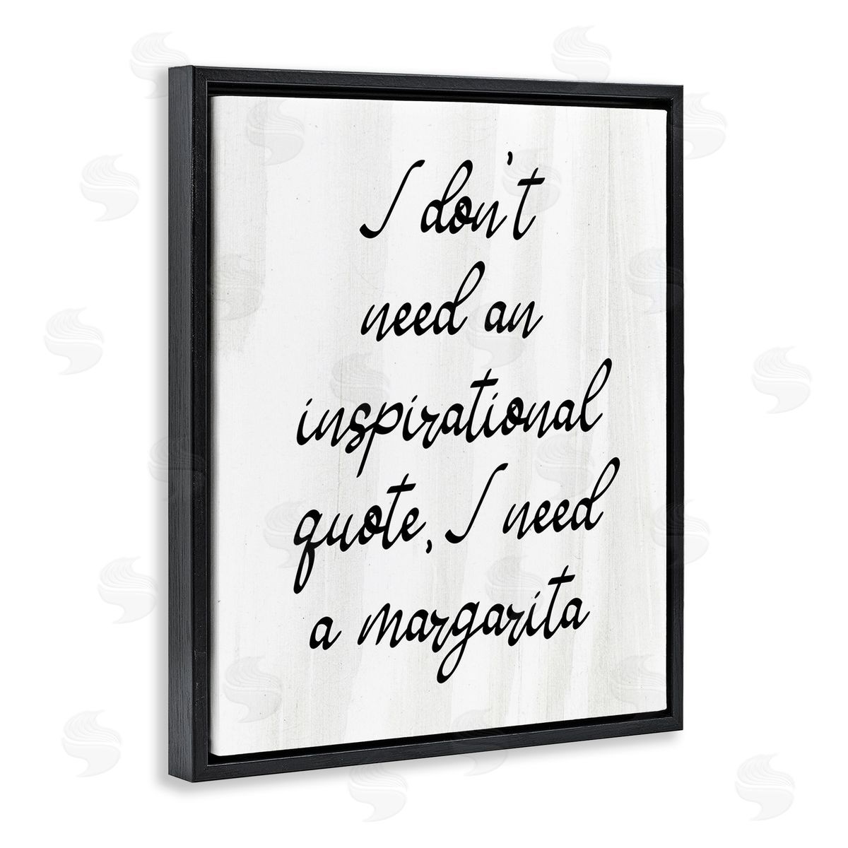 Stupell Studio Funny Need Margarita Black Floating Frame Canvas Wall Art Print