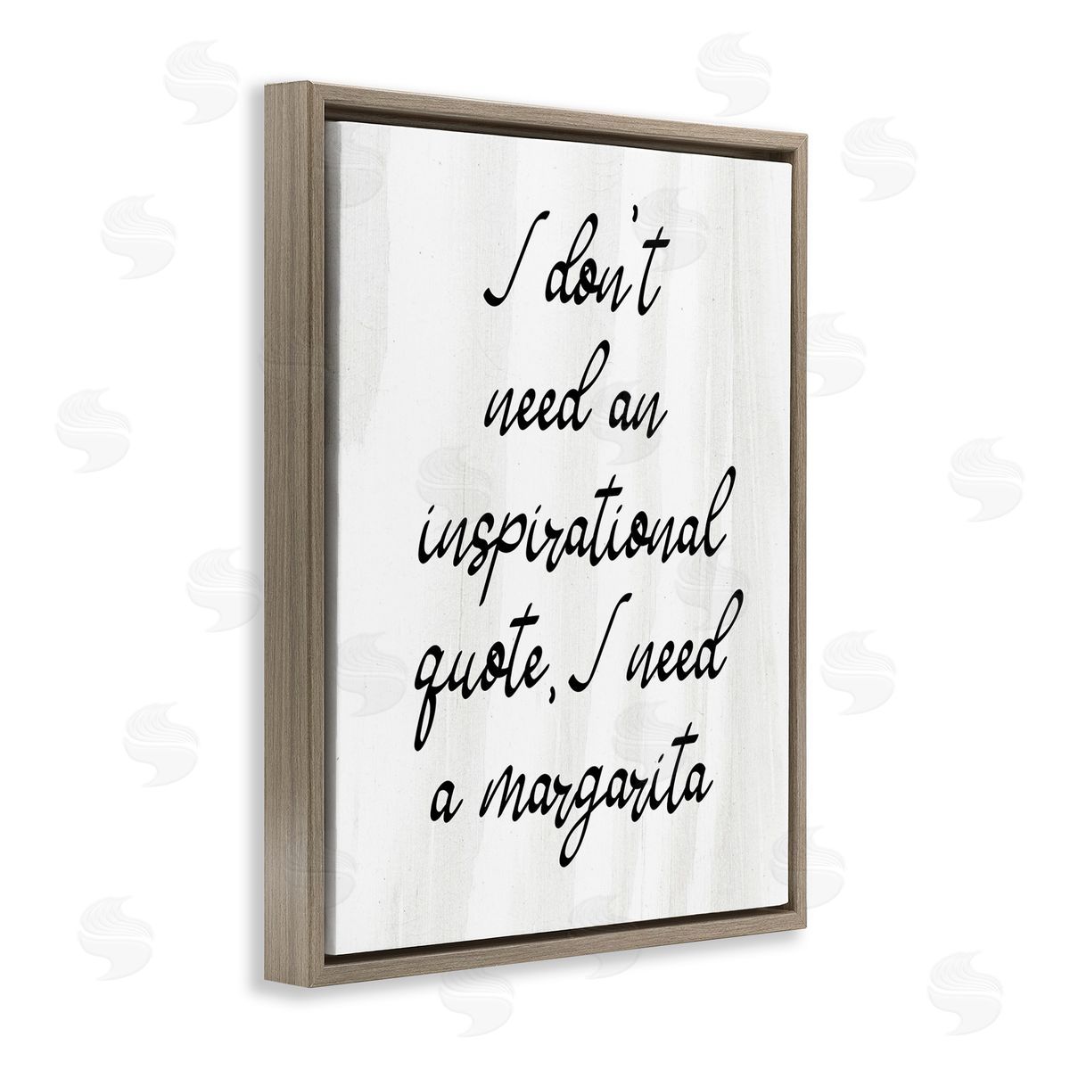 Stupell Studio Funny Need Margarita Brown Floating Frame Canvas Wall Art Print