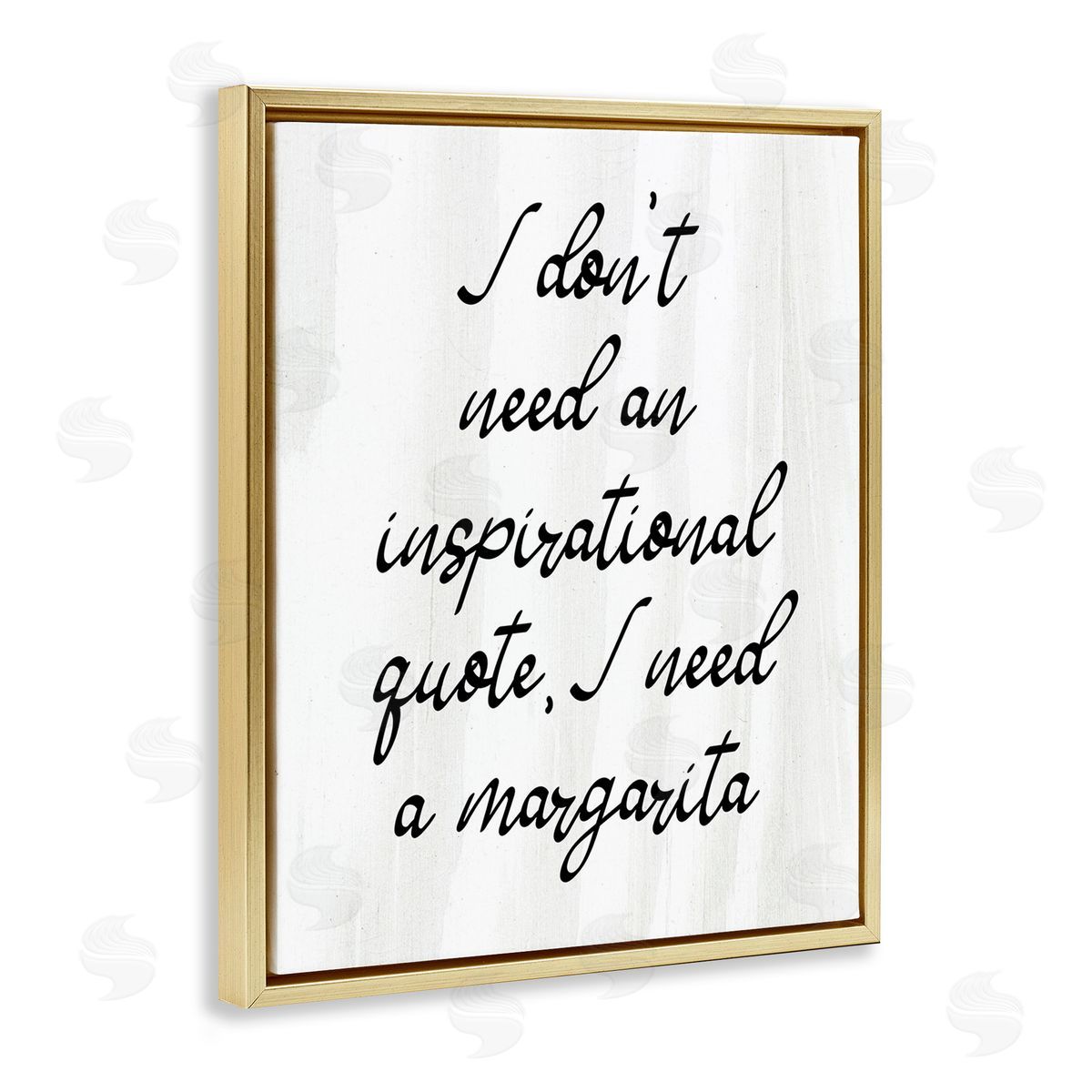 Stupell Studio Funny Need Margarita Gold Floating Frame Canvas Wall Art Print