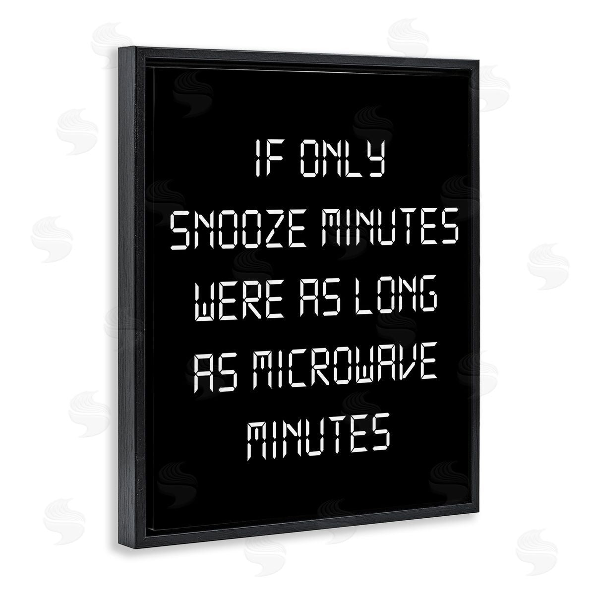 Stupell Studio Snooze Vs Microwave Minutes Black Floating Frame Canvas Wall Art Print