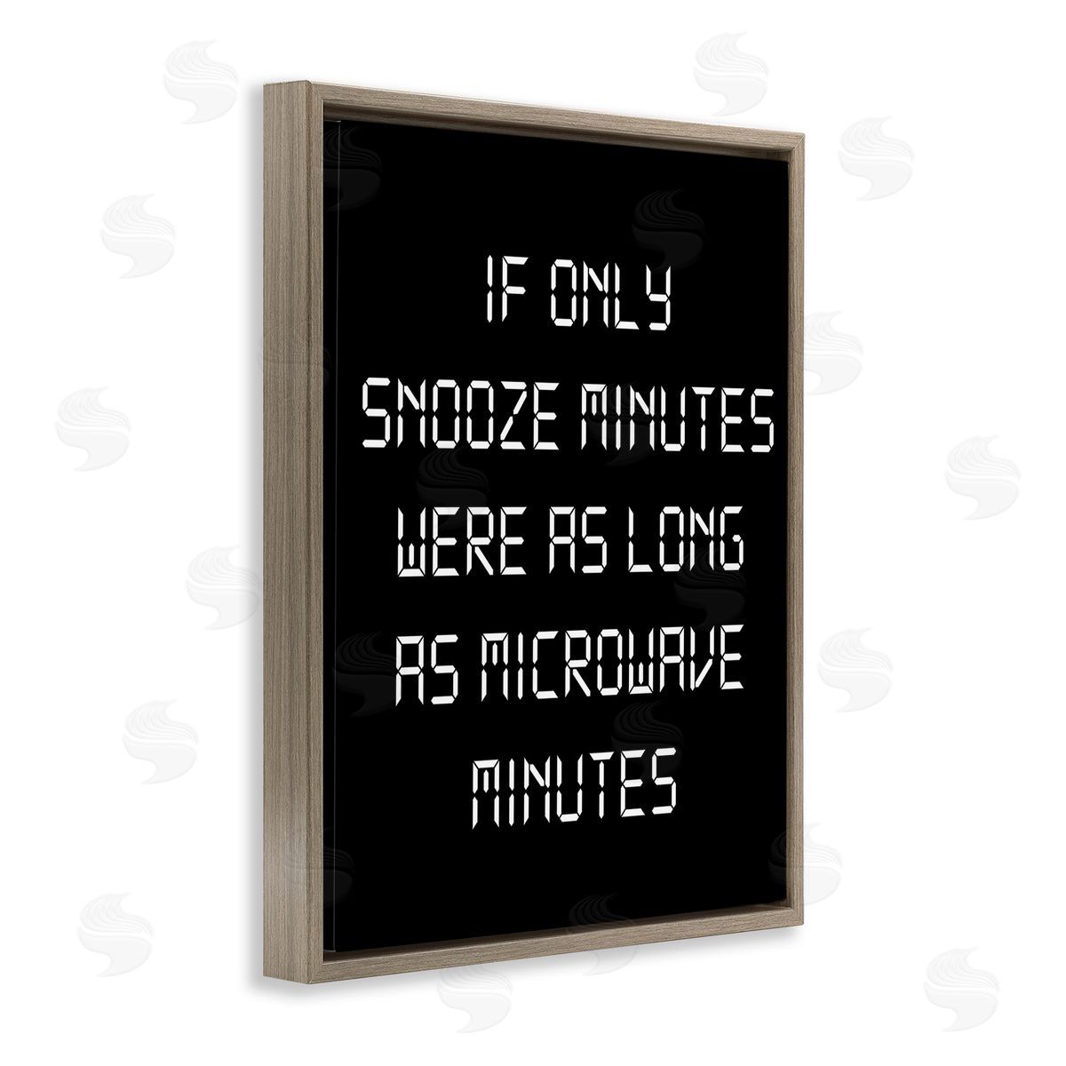 Stupell Studio Snooze Vs Microwave Minutes Brown Floating Frame Canvas Wall Art Print