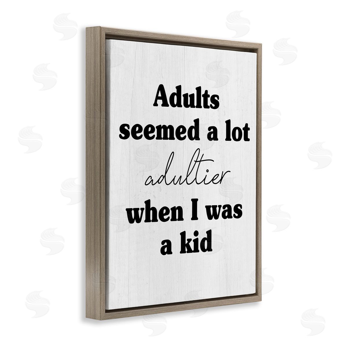 Stupell Studio Sassy Adult Phrase Brown Floating Frame Canvas Wall Art Print