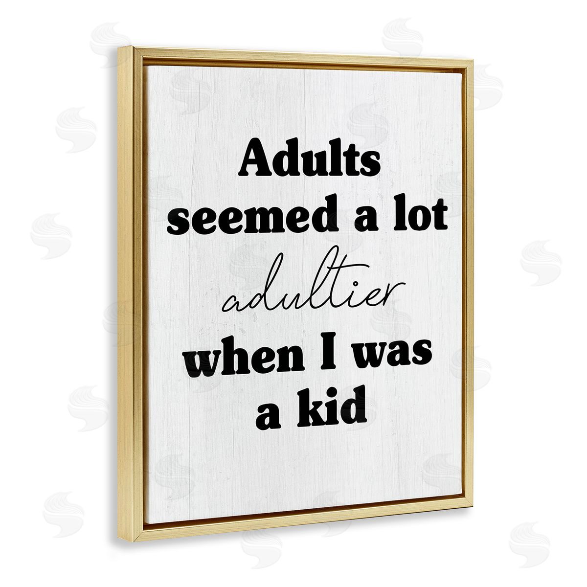 Stupell Studio Sassy Adult Phrase Gold Floating Frame Canvas Wall Art Print