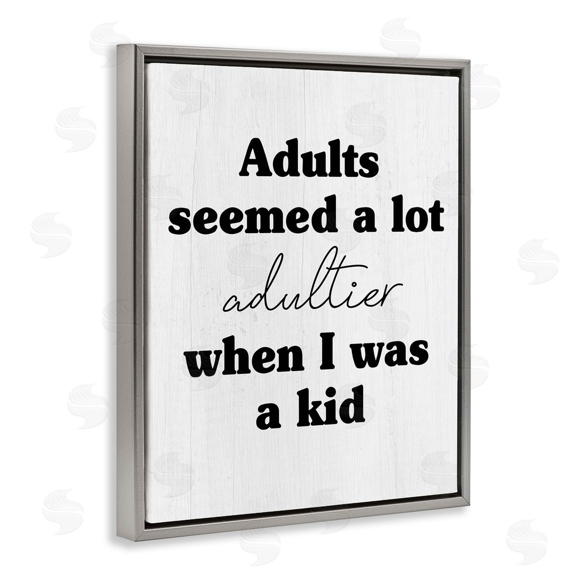 Stupell Studio Sassy Adult Phrase Gray Floating Frame Canvas Wall Art Print