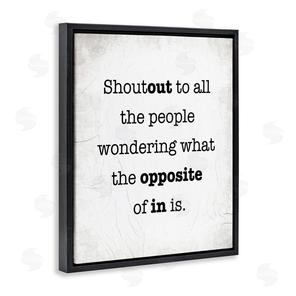 Stupell Studio Funny Out In Phrase Black Floating Frame Canvas Wall Art Print