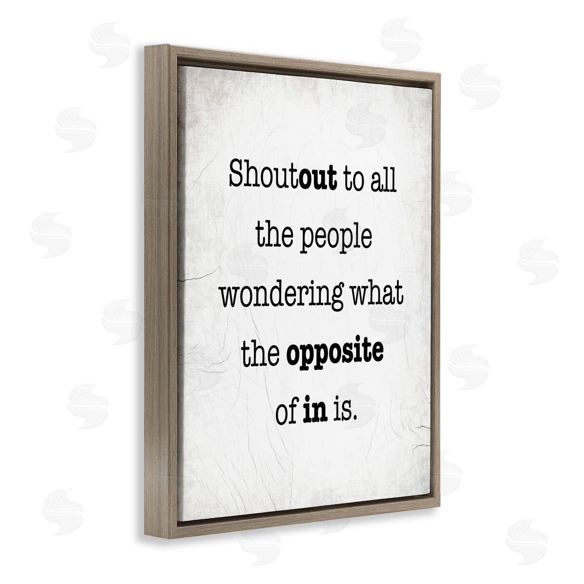 Stupell Studio Funny Out In Phrase Brown Floating Frame Canvas Wall Art Print