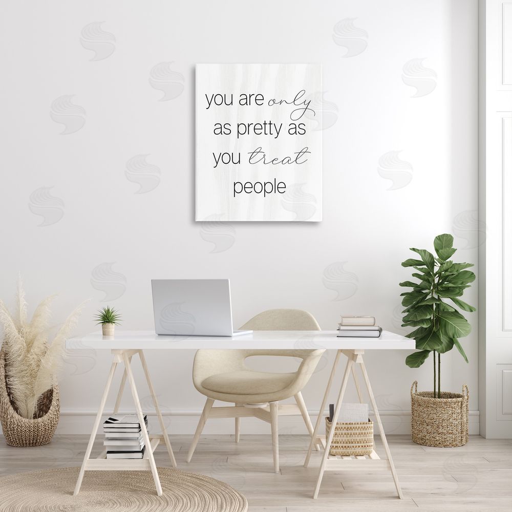 Stupell Studio Pretty As You Treat People Canvas Wall Art Print in Room
