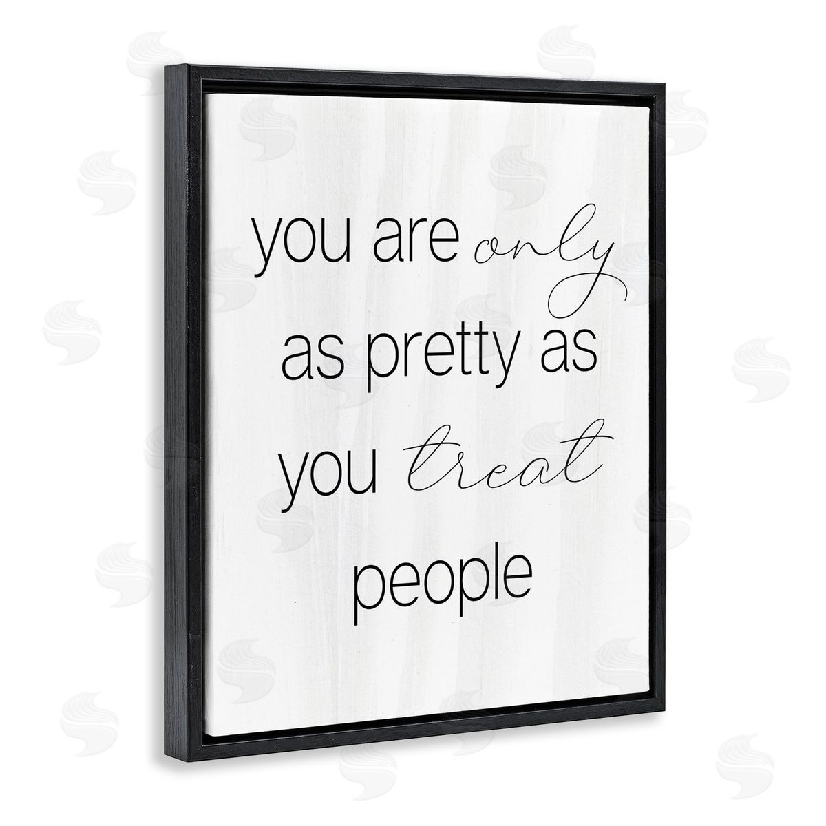 Stupell Studio Pretty As You Treat People Black Floating Frame Canvas Wall Art Print