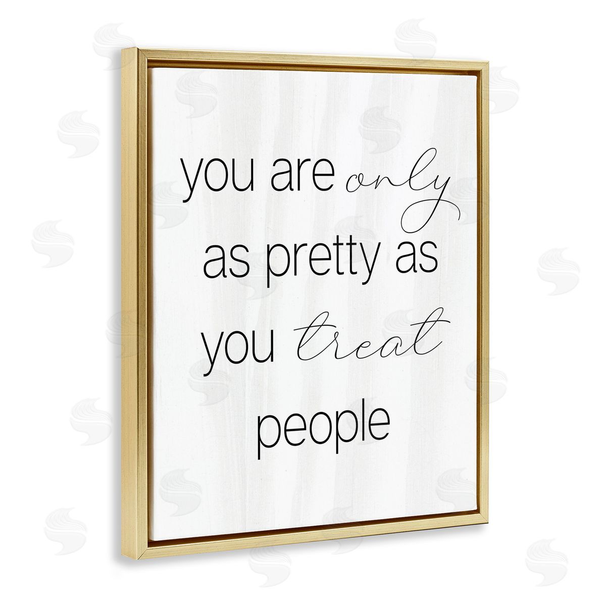 Stupell Studio Pretty As You Treat People Gold Floating Frame Canvas Wall Art Print