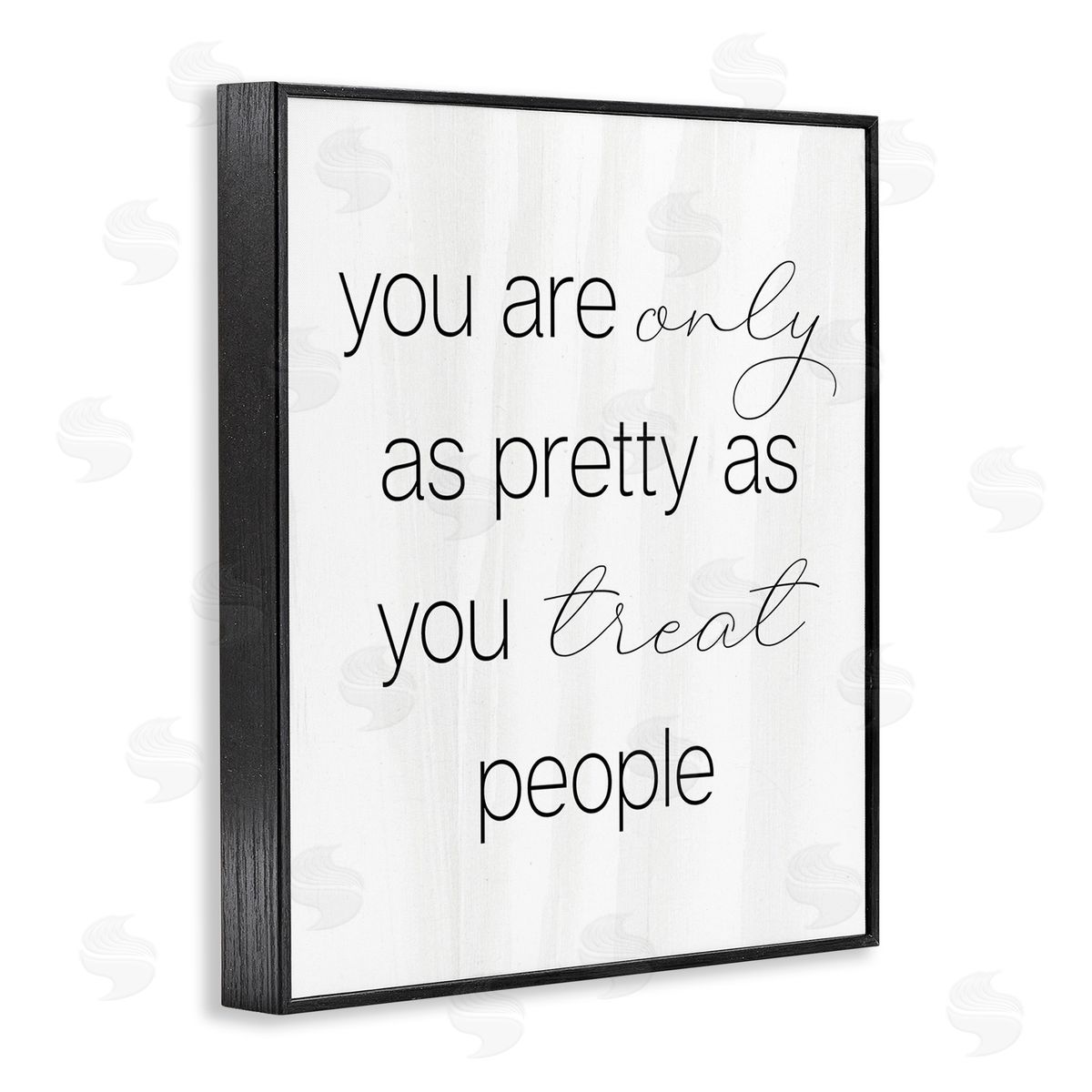 Stupell Studio Pretty As You Treat People Black Framed Giclee Wall Art Print