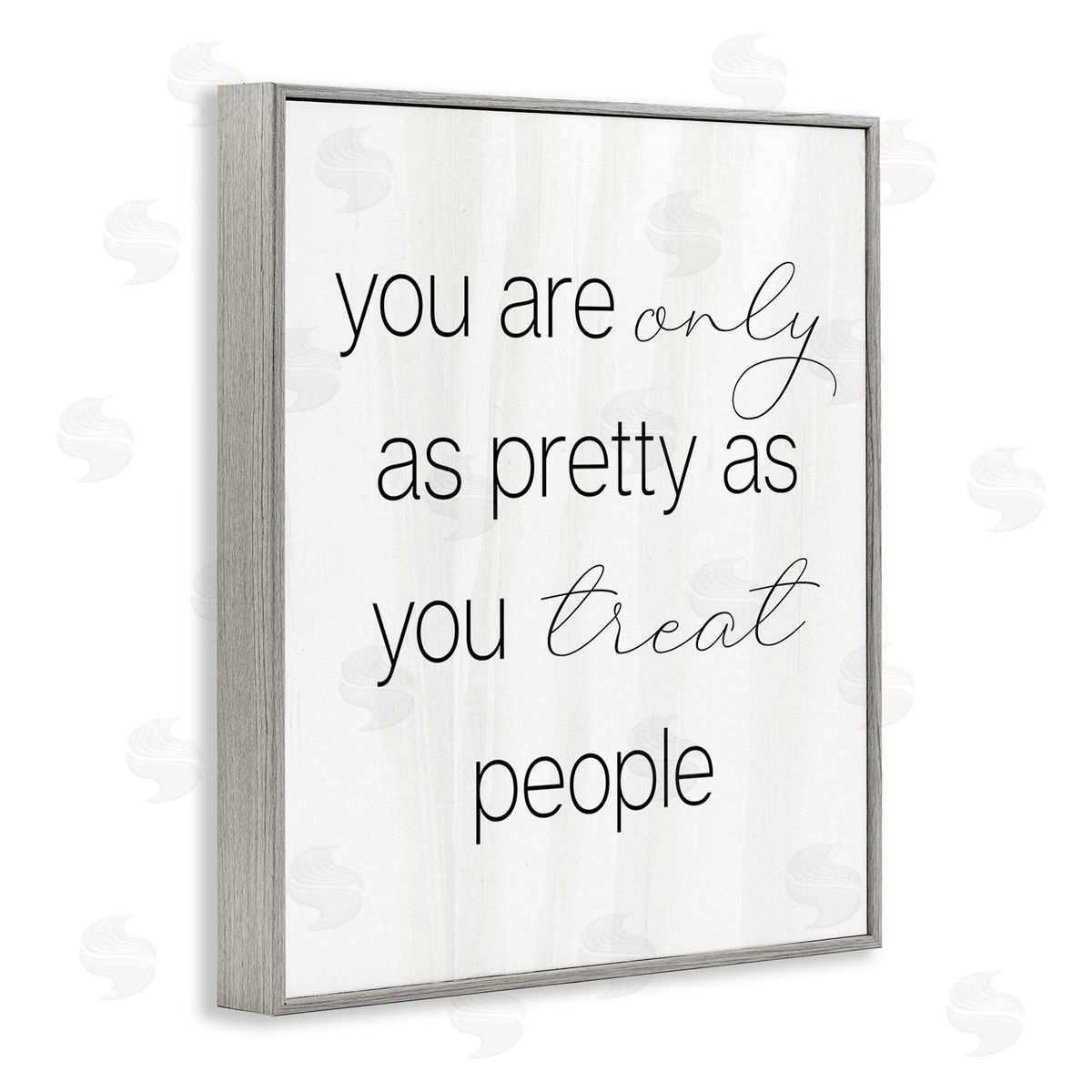 Stupell Studio Pretty As You Treat People Gray Framed Giclee Wall Art Print