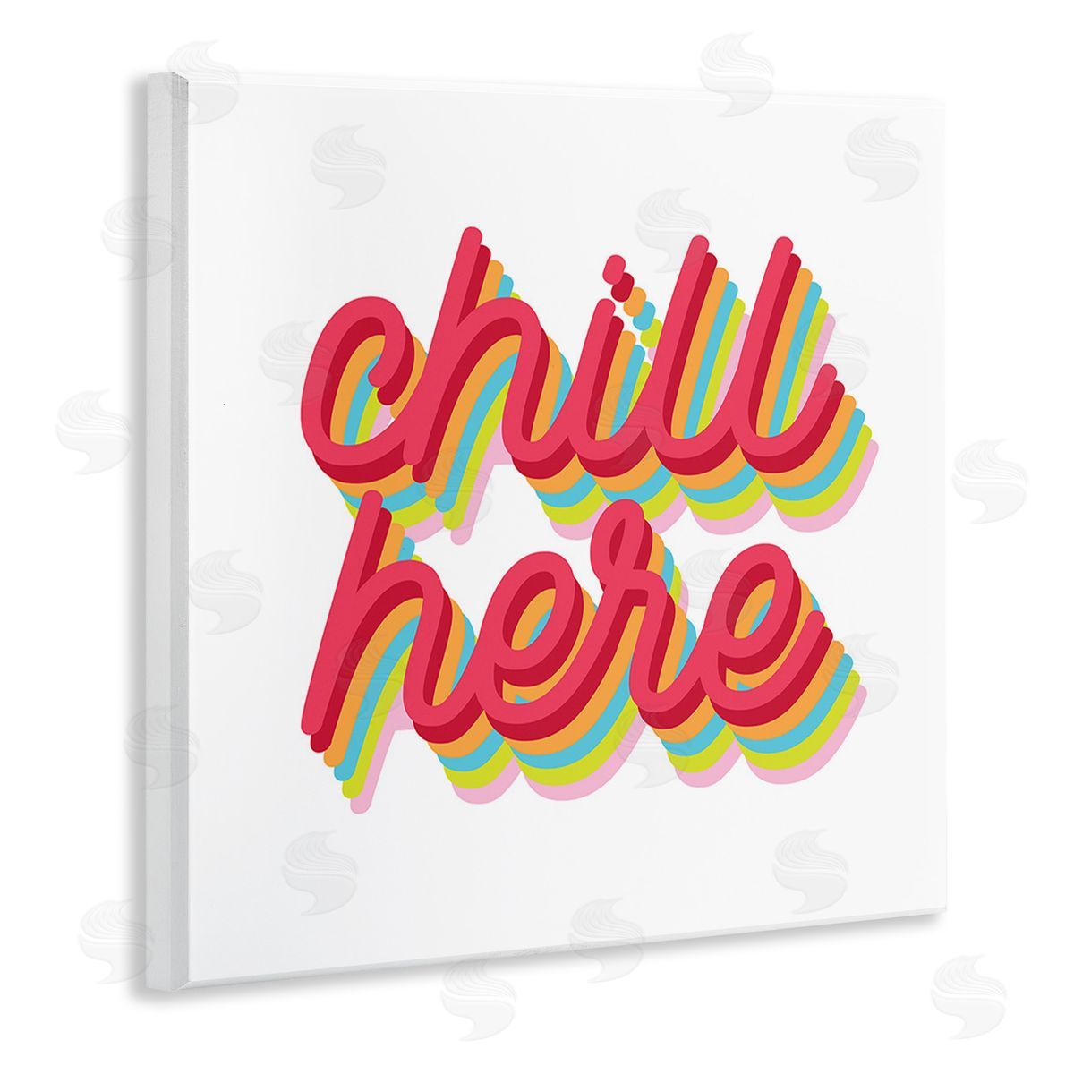 Stupell Studio Retro Chill Here Wooden Wall Plaque Art Print