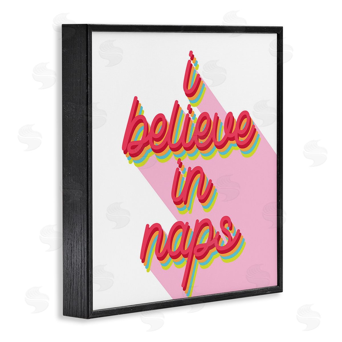 Stupell Studio Retro Believe In Naps Black Framed Giclee Wall Art Print