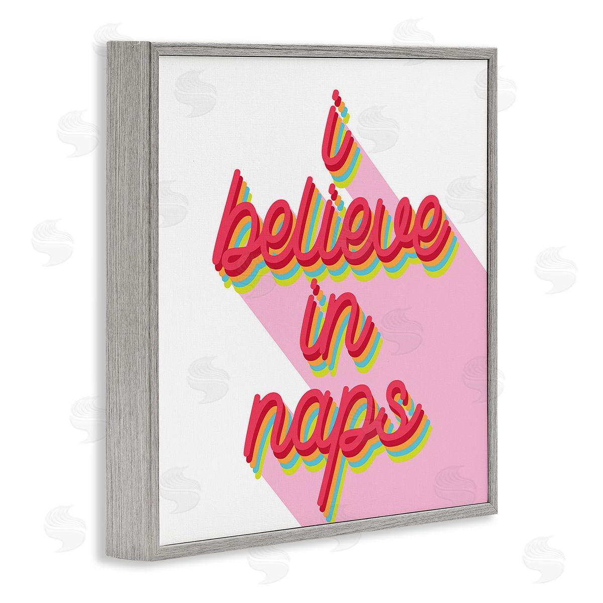 Stupell Studio Retro Believe In Naps Gray Framed Giclee Wall Art Print