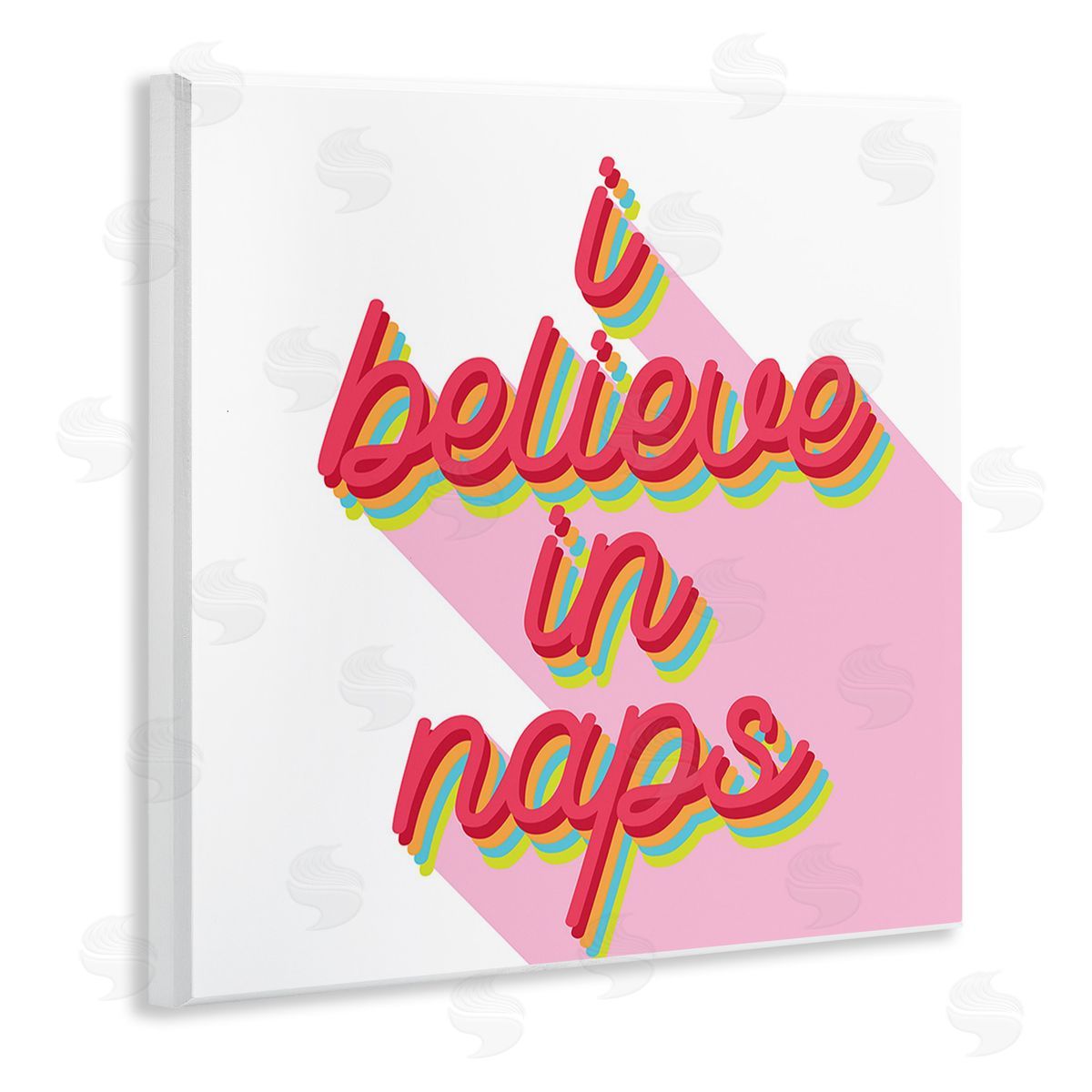 Stupell Studio Retro Believe In Naps Wooden Wall Plaque Art Print
