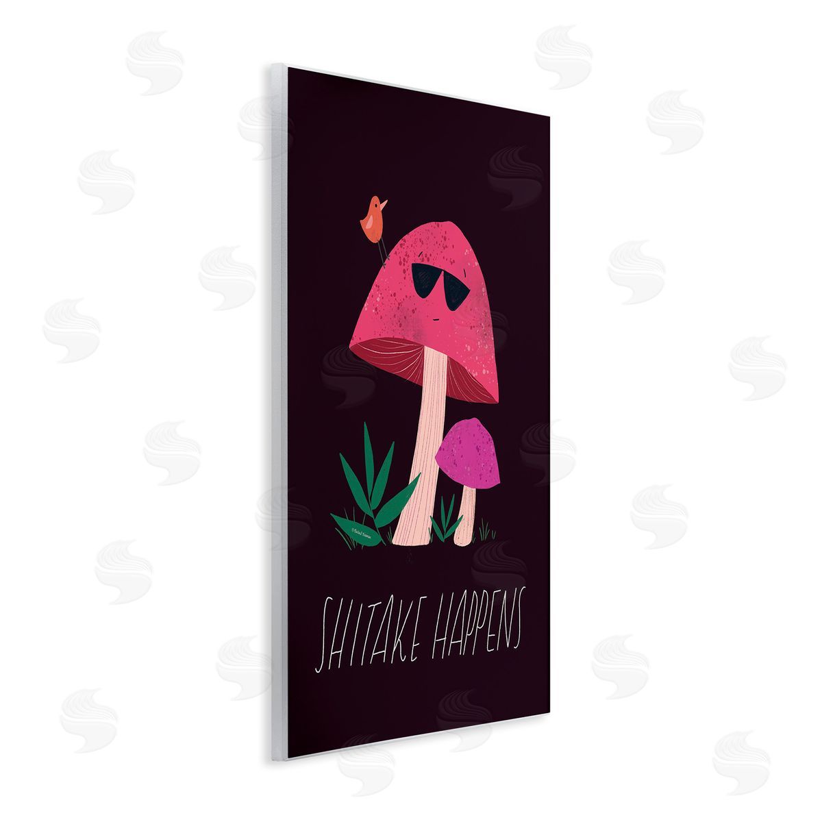 Rachel Nieman Shitake Happens Mushroom Wooden Wall Plaque Art Print