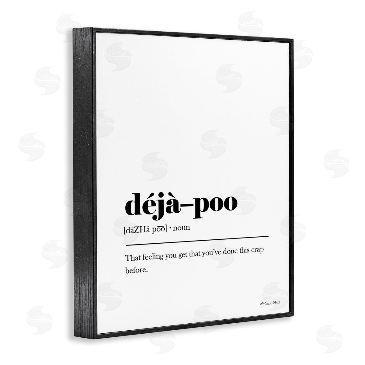 Susan Ball Deja-Poo Definition Black Framed Giclee Wall Art Print