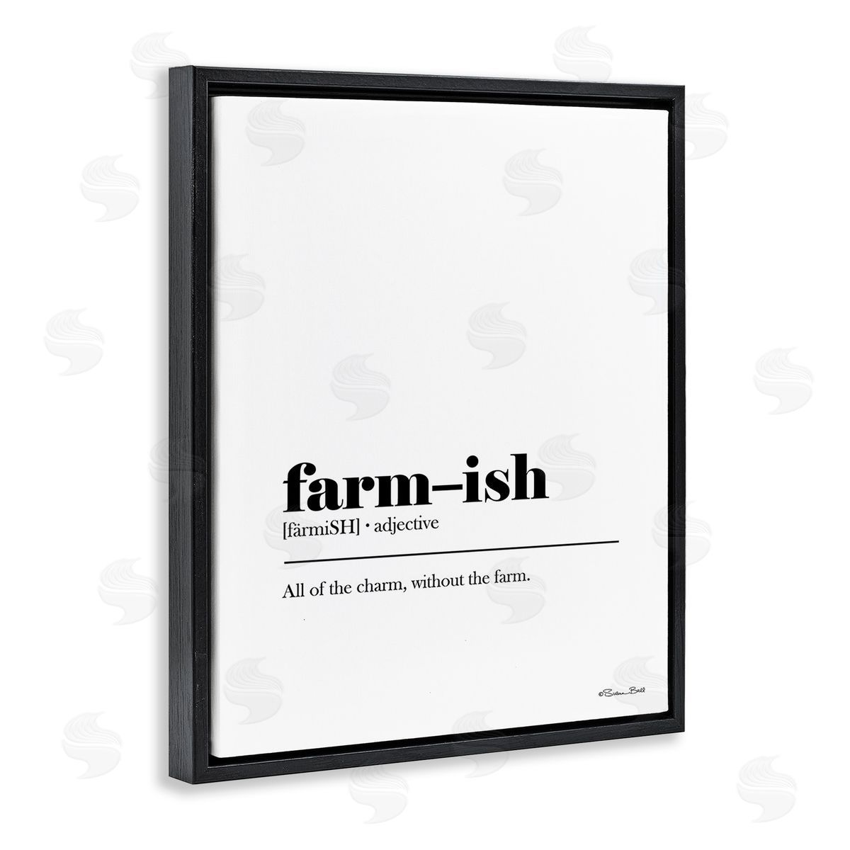 Susan Ball Farm-ish Funny Definition Black Floating Frame Canvas Wall Art Print
