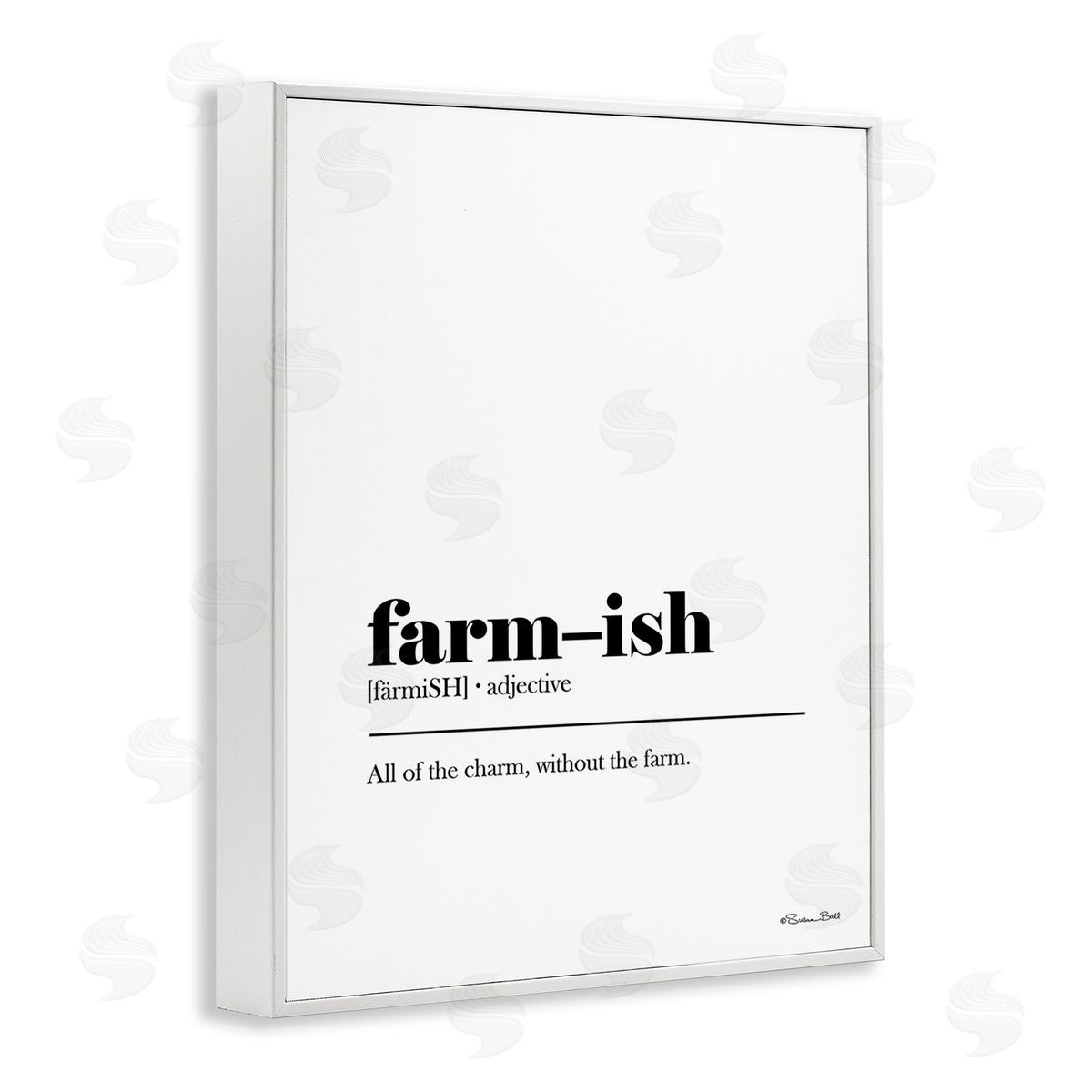 Susan Ball Farm-ish Funny Definition White Framed Giclee Wall Art Print