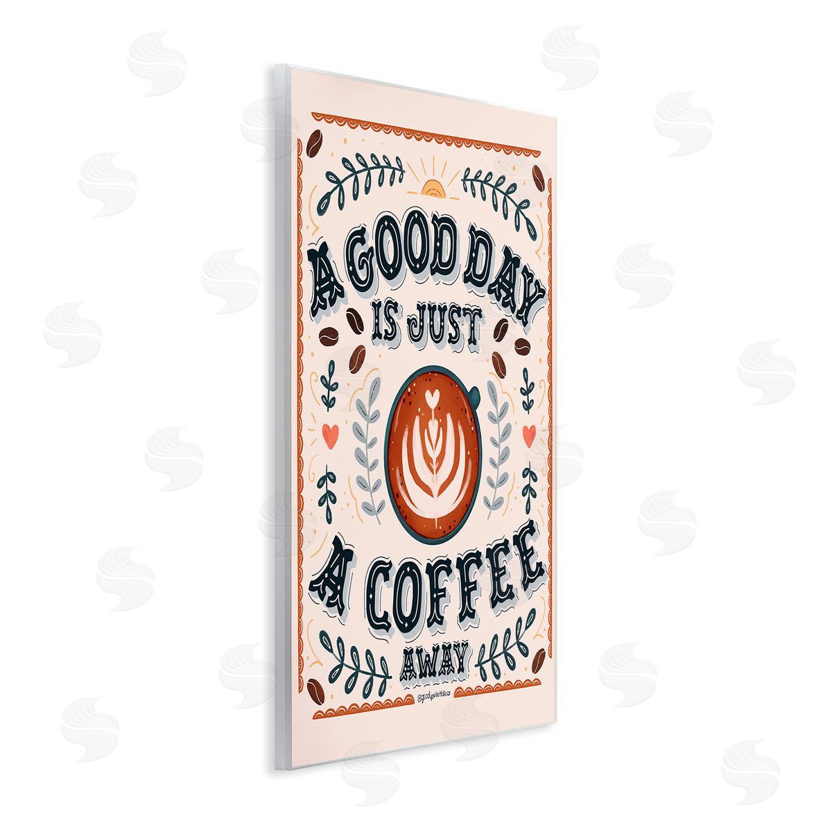 Glad You're Here Co. Good Day A Coffee Away Wooden Wall Plaque Art Print
