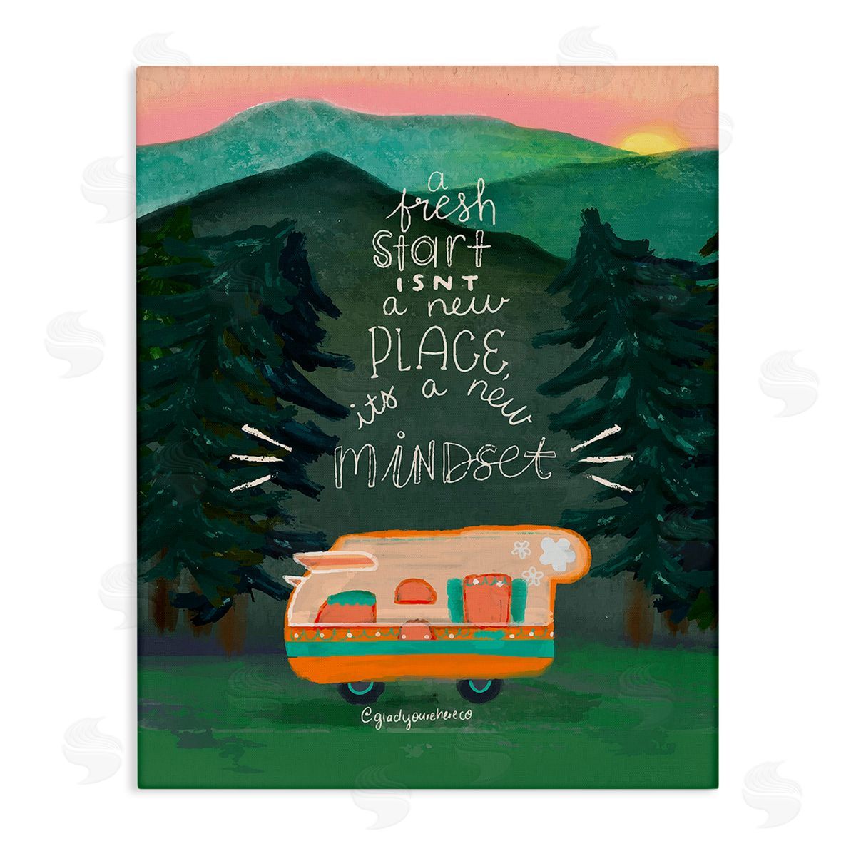Glad You're Here Co. Fresh Start New Mindset Canvas Wall Art Print