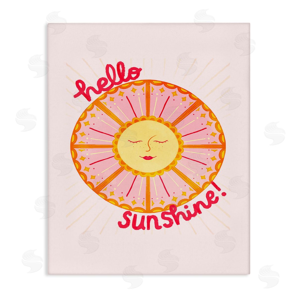 Glad You're Here Co. Geometric Hello Sunshine Canvas Wall Art Print