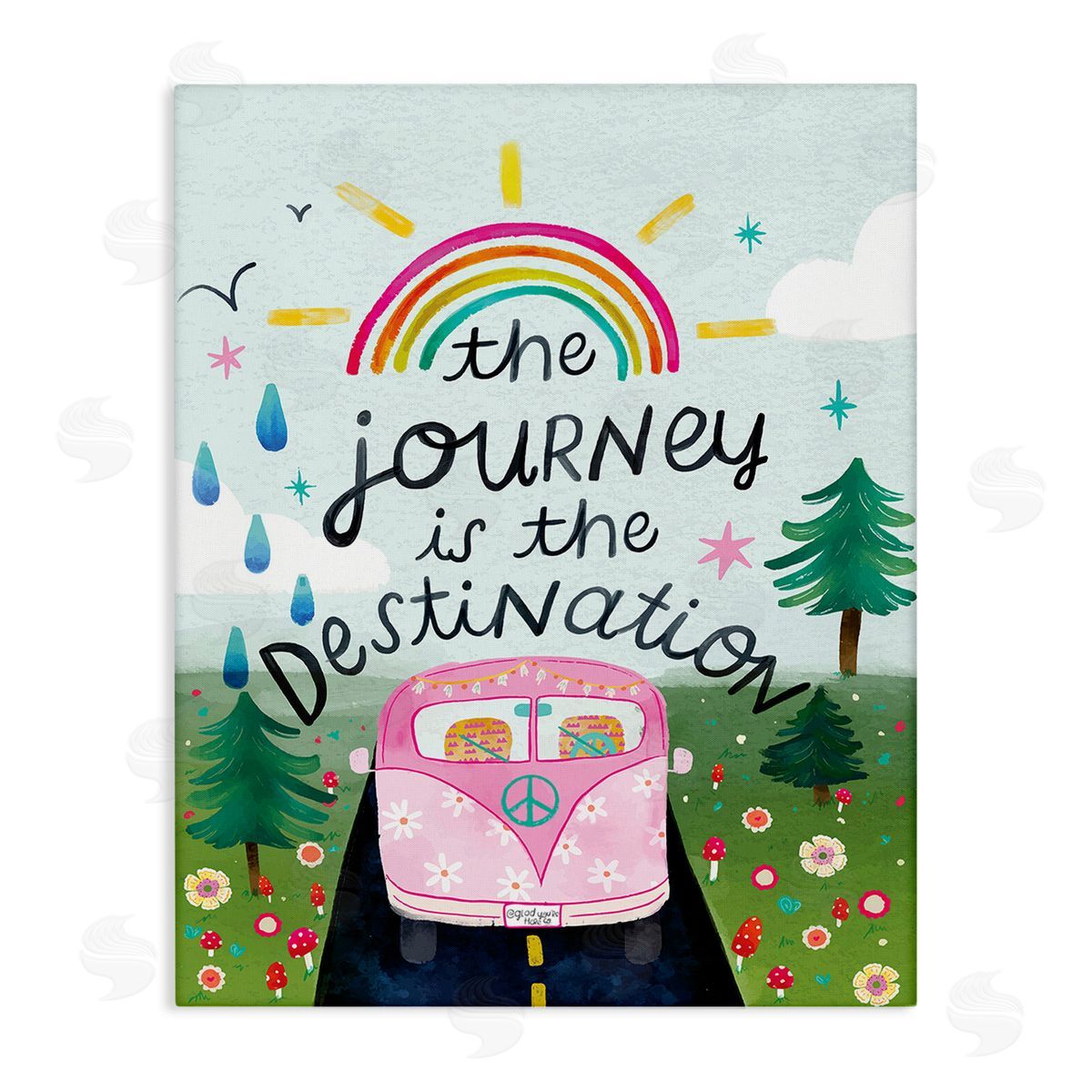 Glad You're Here Co. Journey Is The Destination Canvas Wall Art Print