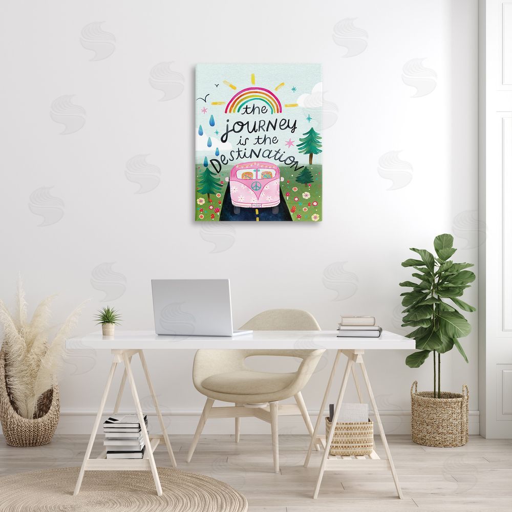 Glad You're Here Co. Journey Is The Destination Canvas Wall Art Print in Room