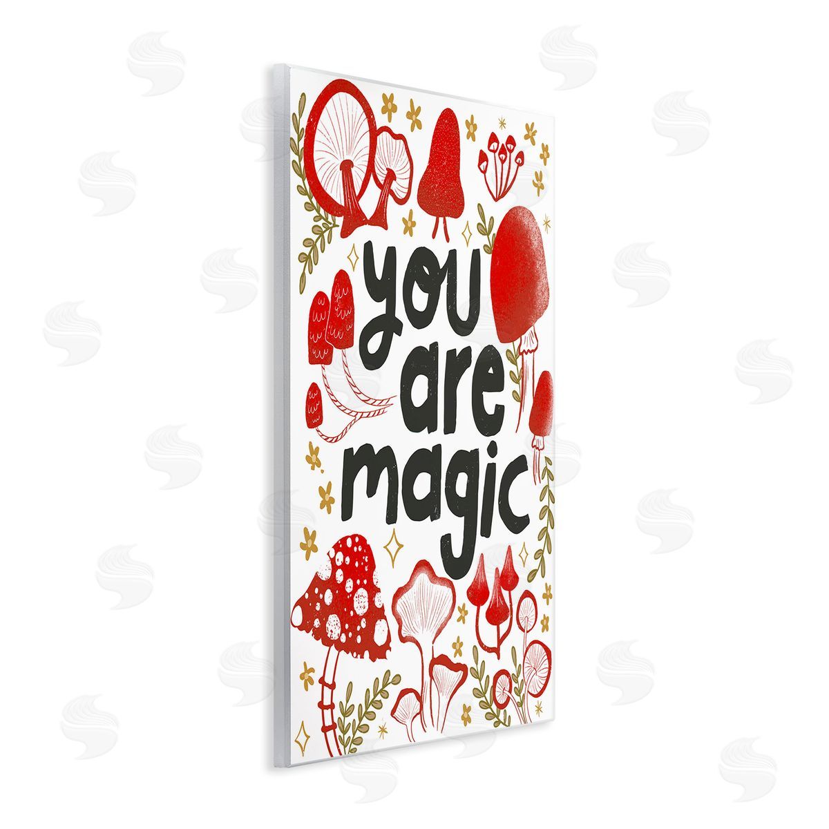 Glad You're Here Co. Magic Phrase with Mushrooms Wooden Wall Plaque Art Print