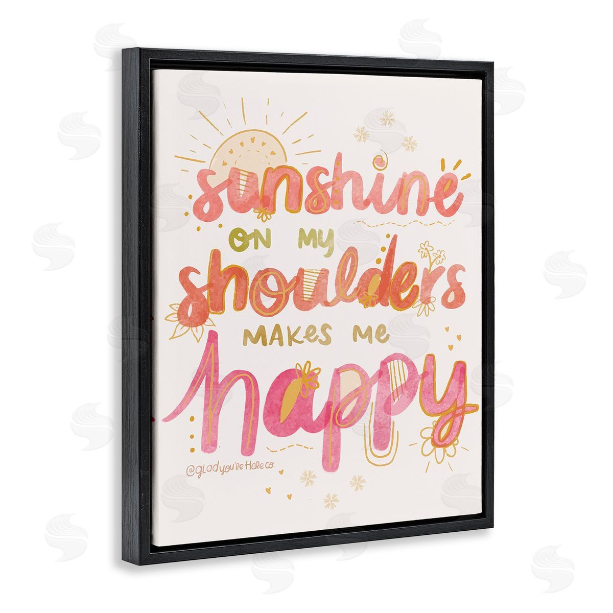 Glad You're Here Co. Sunshine On My Shoulders Black Floating Frame Canvas Wall Art Print