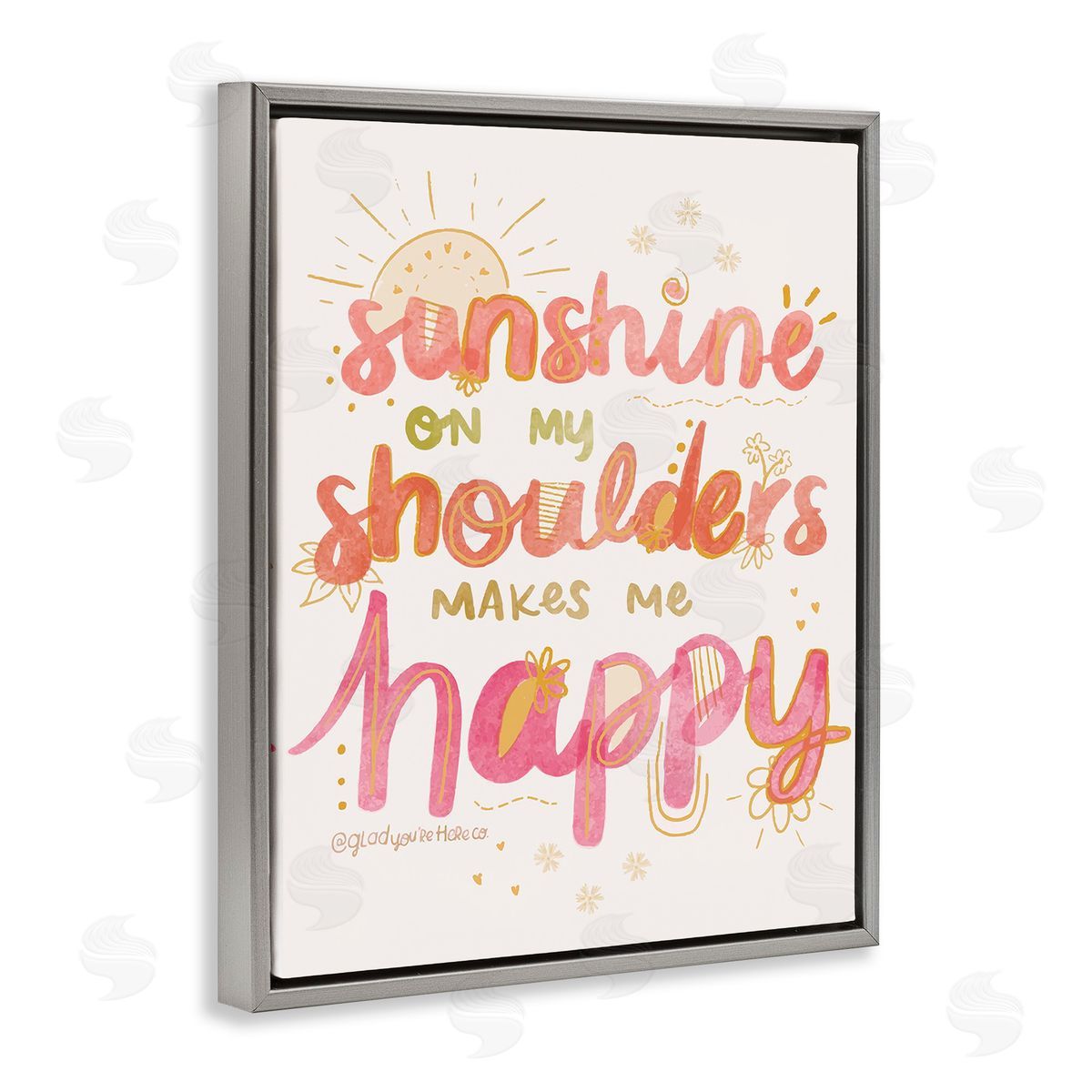 Glad You're Here Co. Sunshine On My Shoulders Gray Floating Frame Canvas Wall Art Print